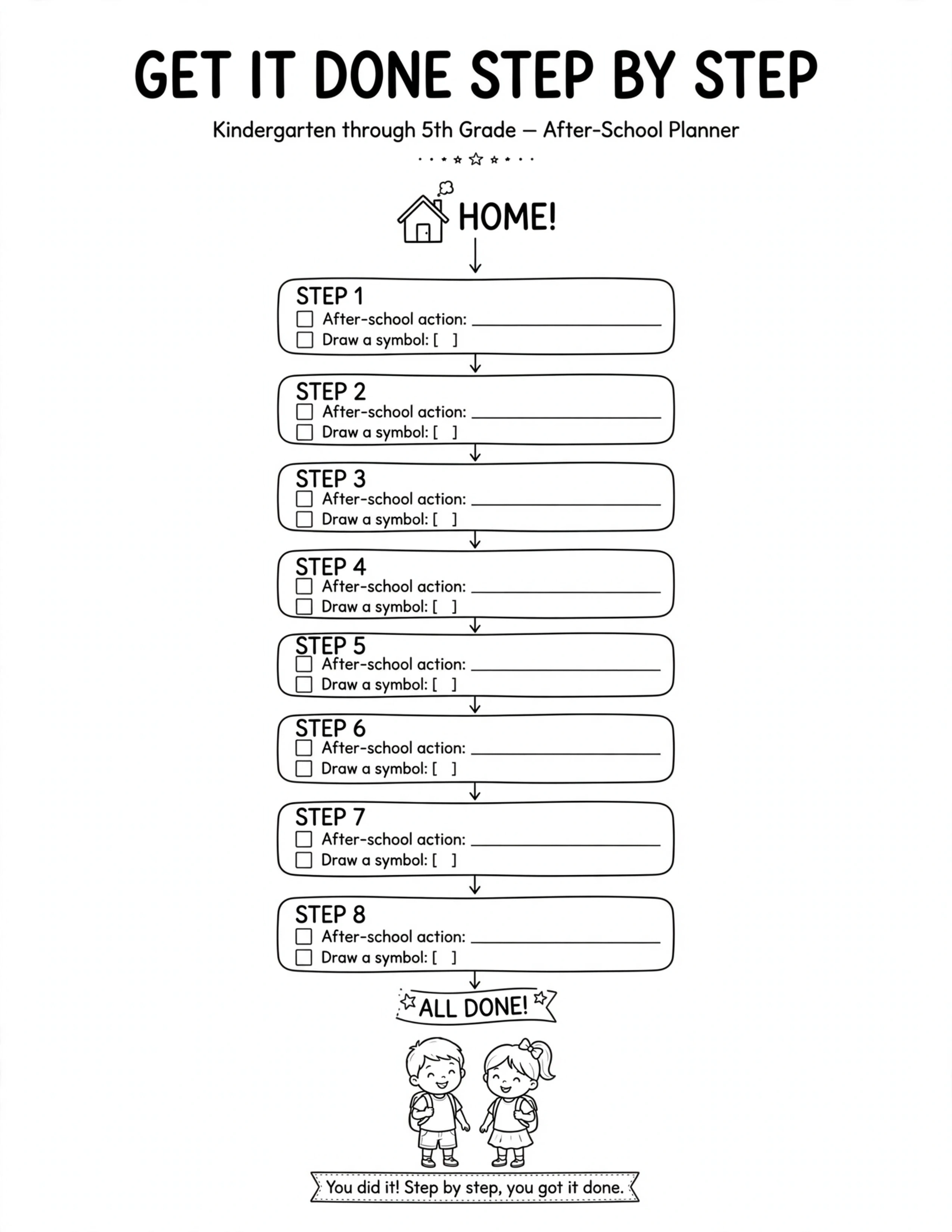 After School Routine Planner - GET IT DONE STEP BY STEP