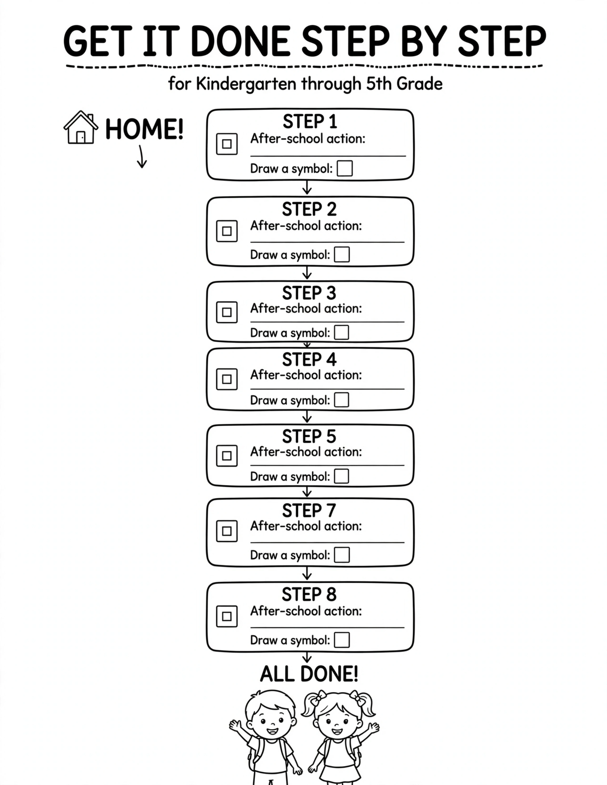 After School Routine Planner - HOMEWORK TIME