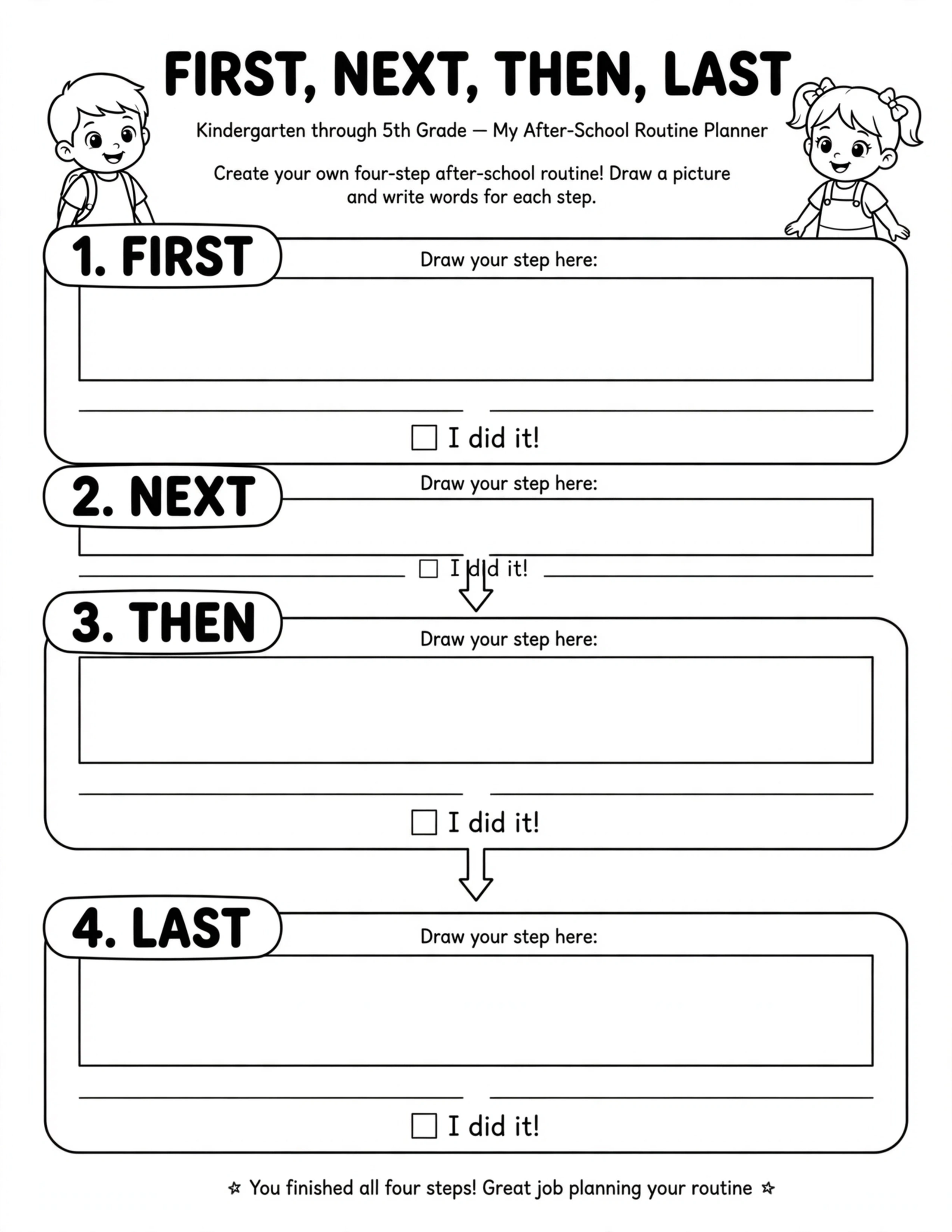 After School Routine Planner - AFTER SCHOOL ROUTINE CARDS