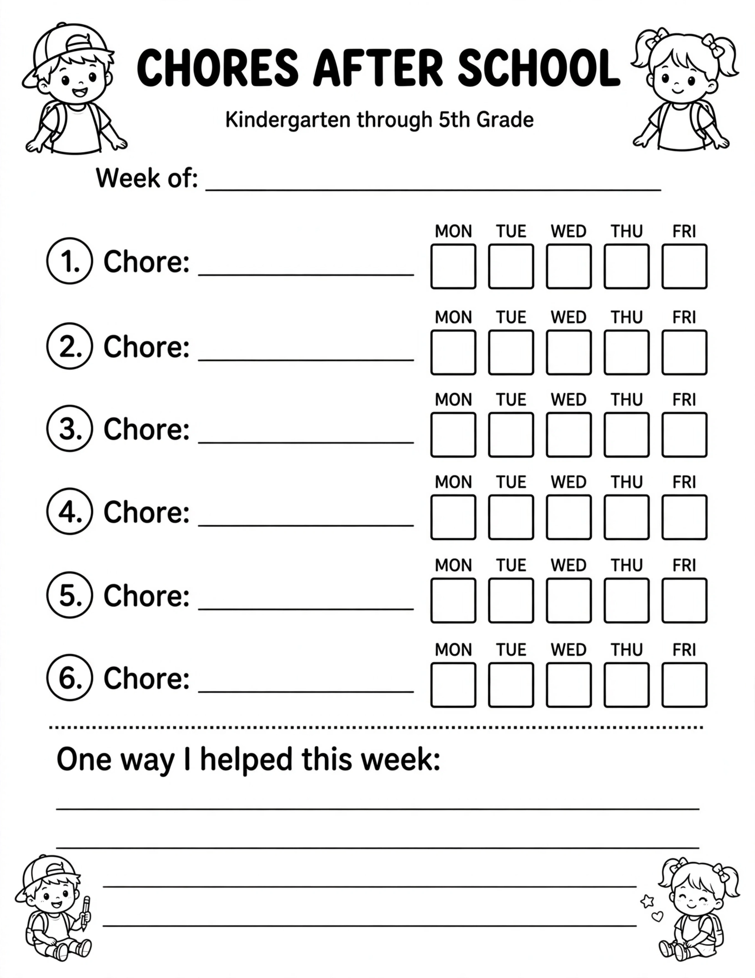 After School Routine Planner - BUILD MY AFTER SCHOOL ROUTINE