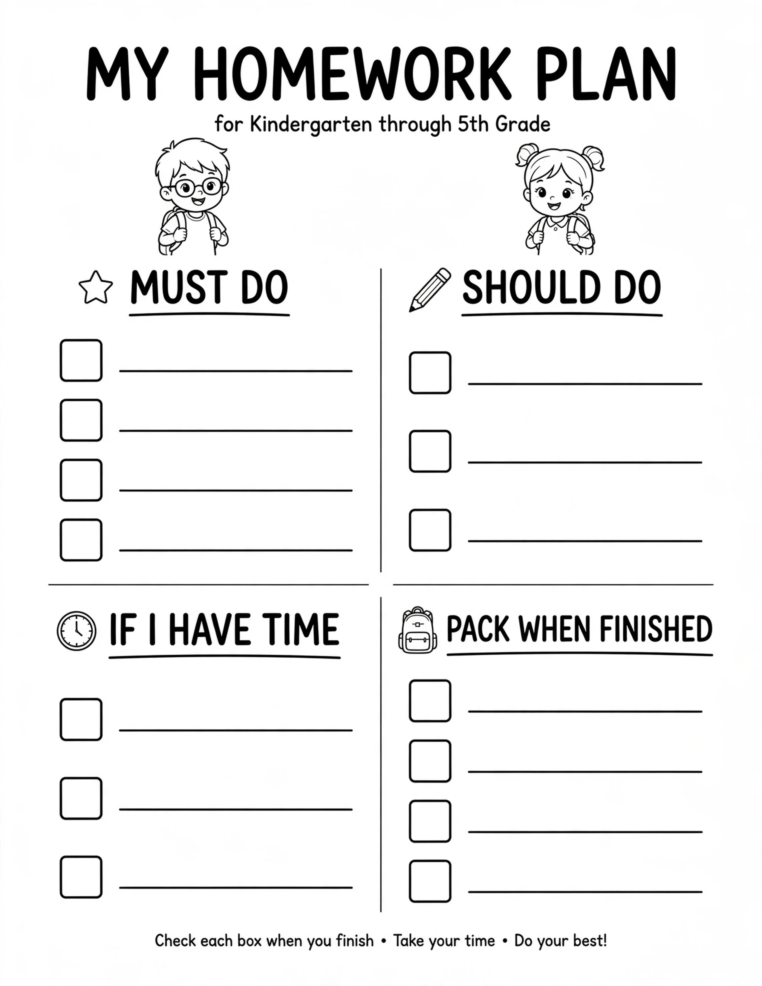 After School Routine Planner - CHORES AFTER SCHOOL