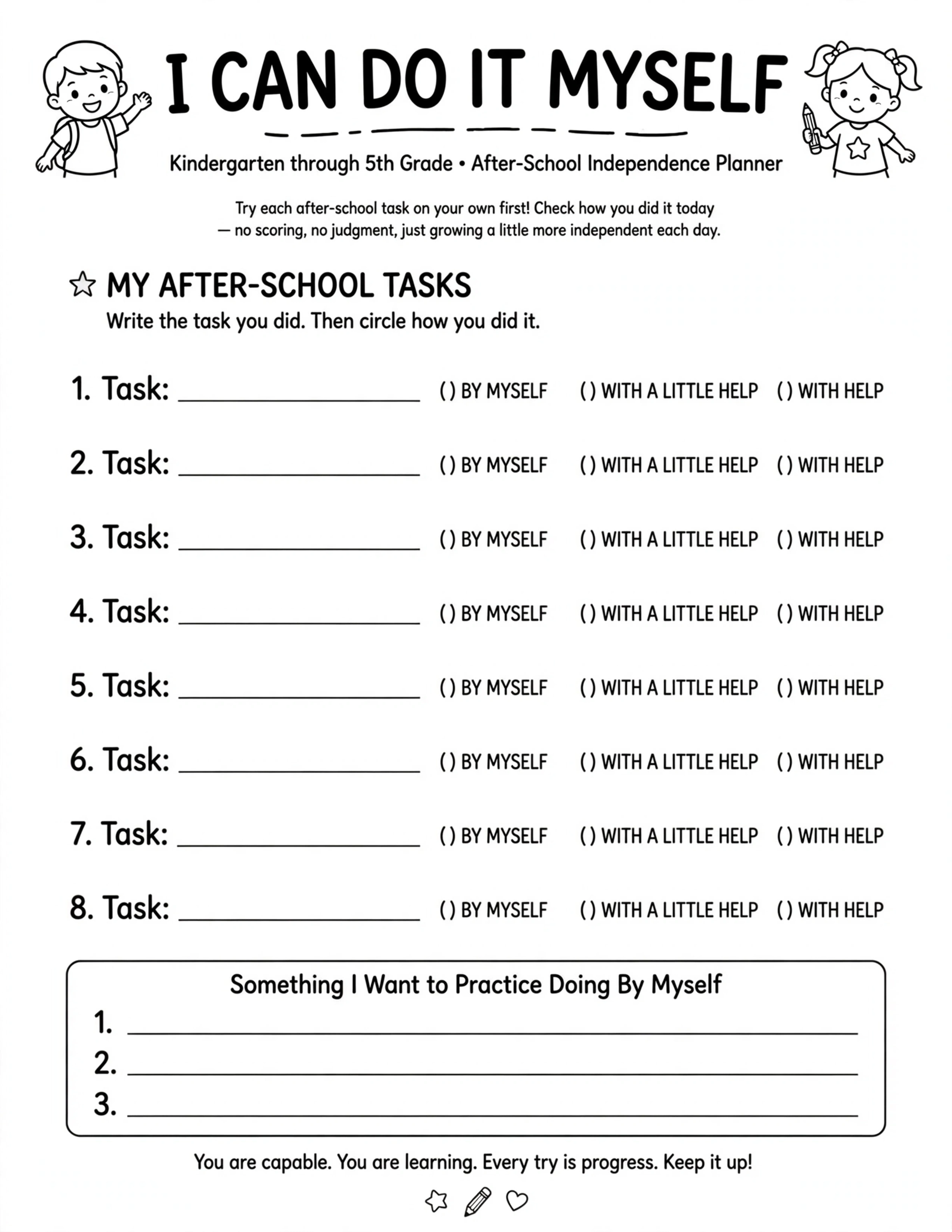 After School Routine Planner - HOMEWORK, CHORES & FUN