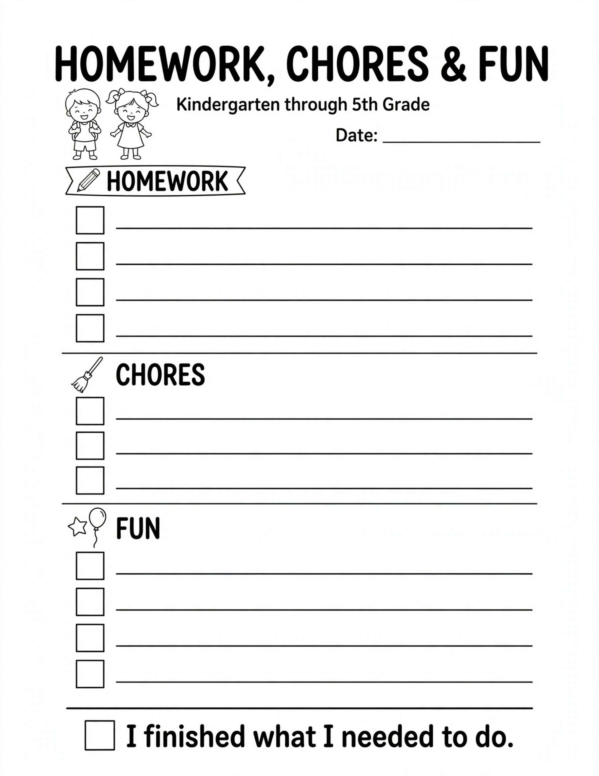 After School Routine Planner - MY 7-DAY AFTER SCHOOL TRACKER