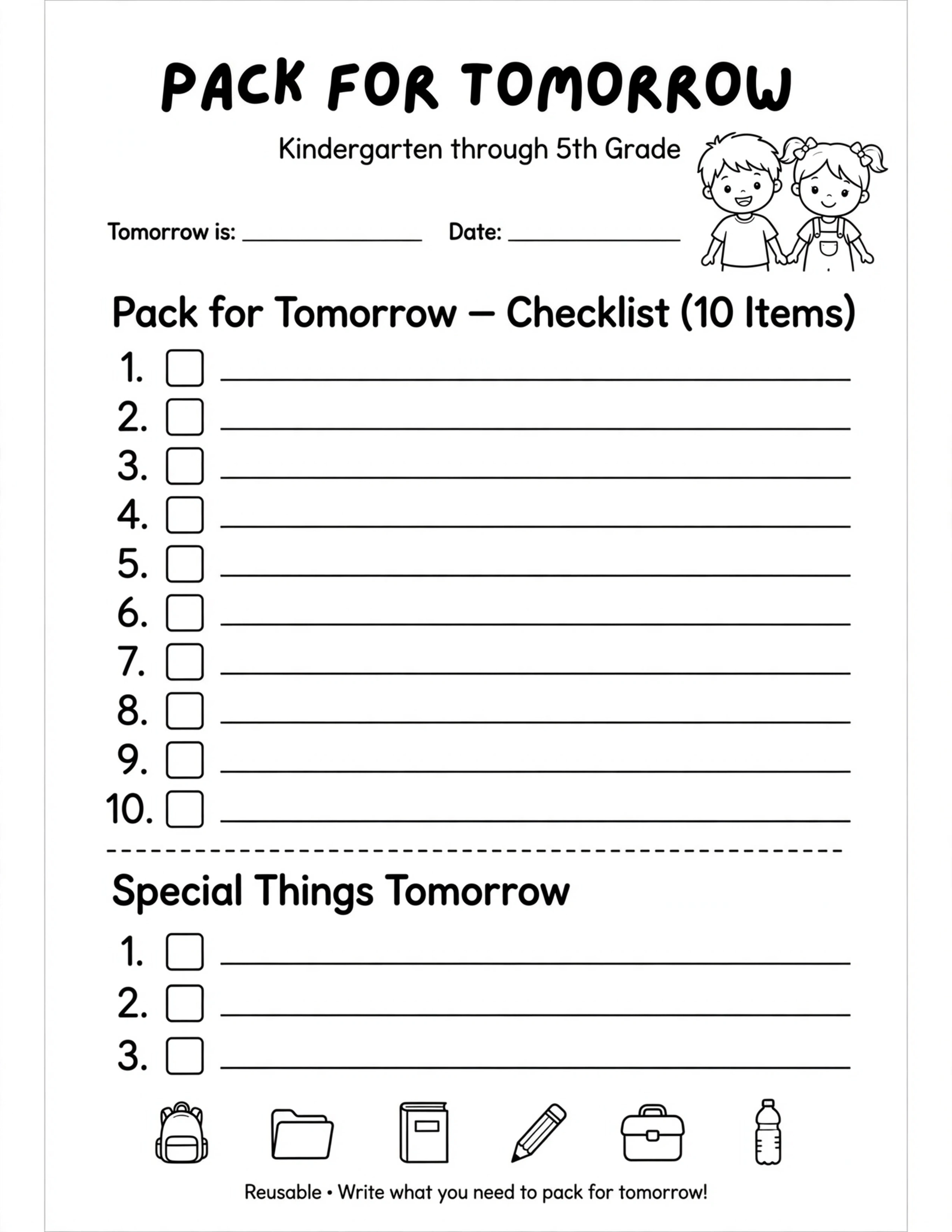 After School Routine Planner - I CAN DO IT MYSELF