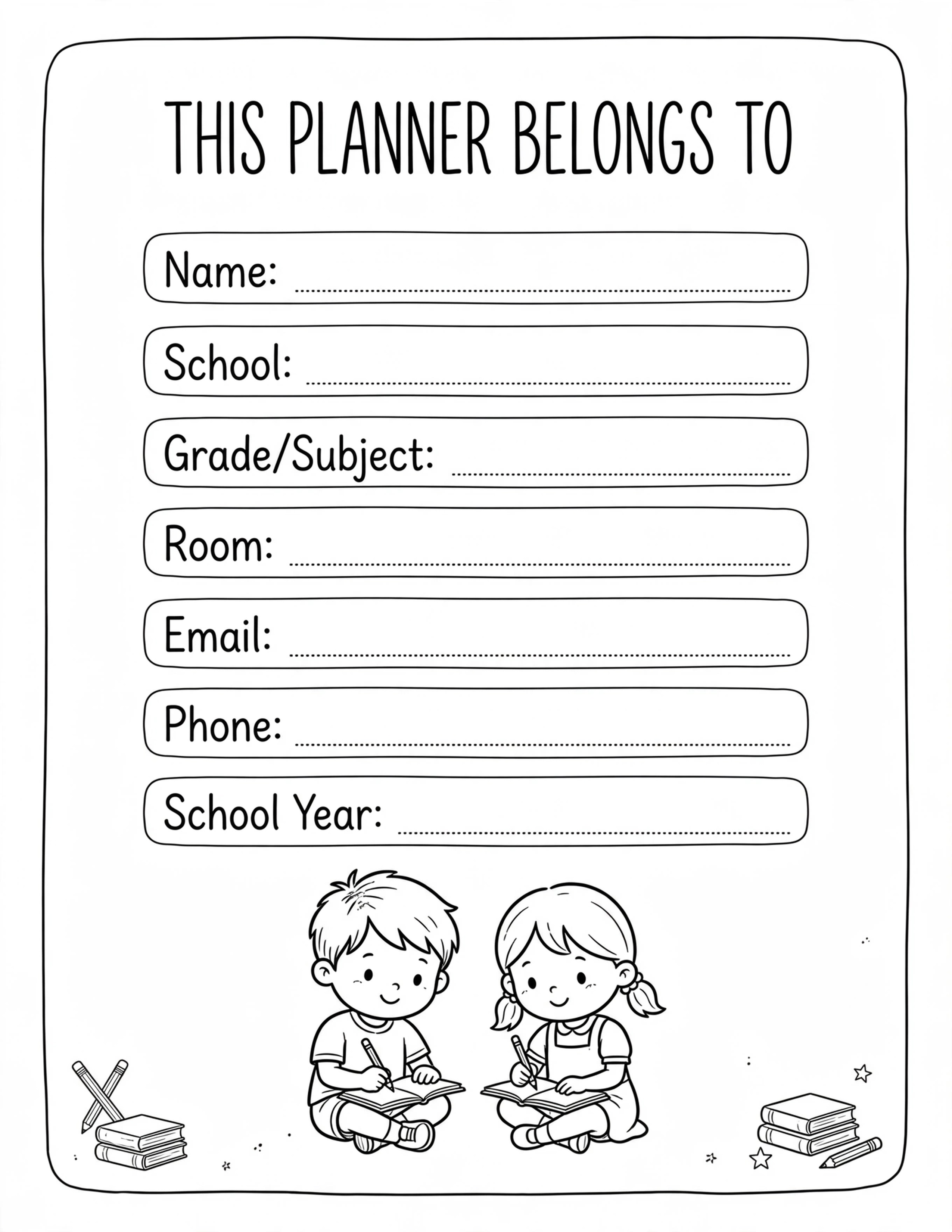 Back To School Planner - SCHOOL YEAR AT A GLANCE