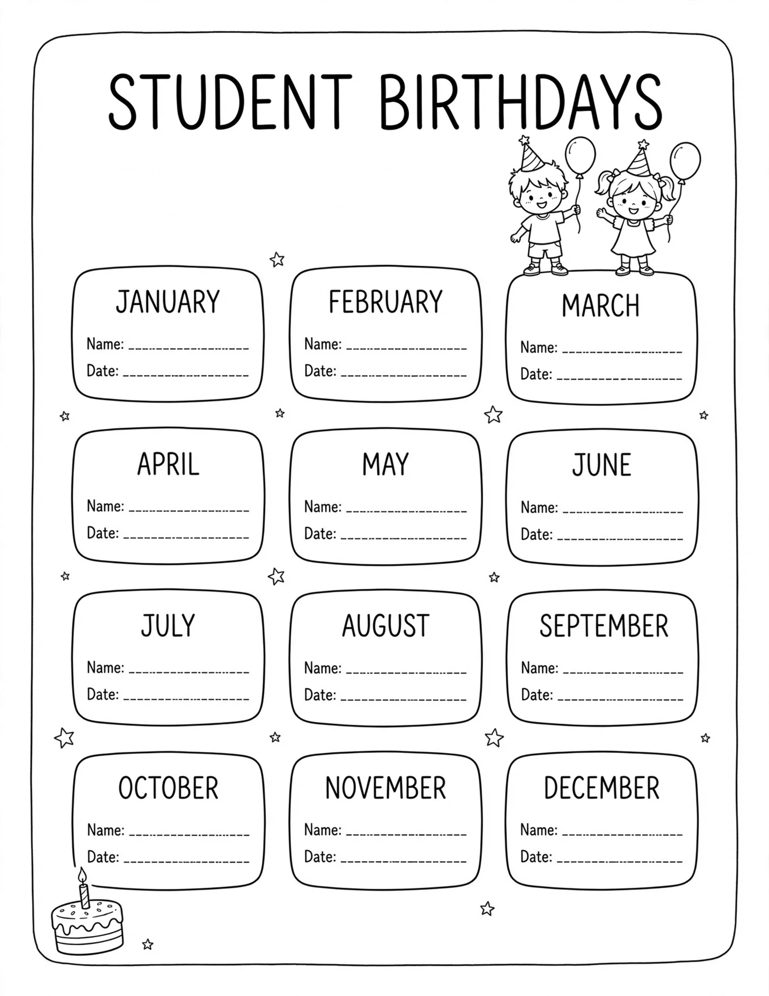 Back To School Planner - STUDENT INFORMATION