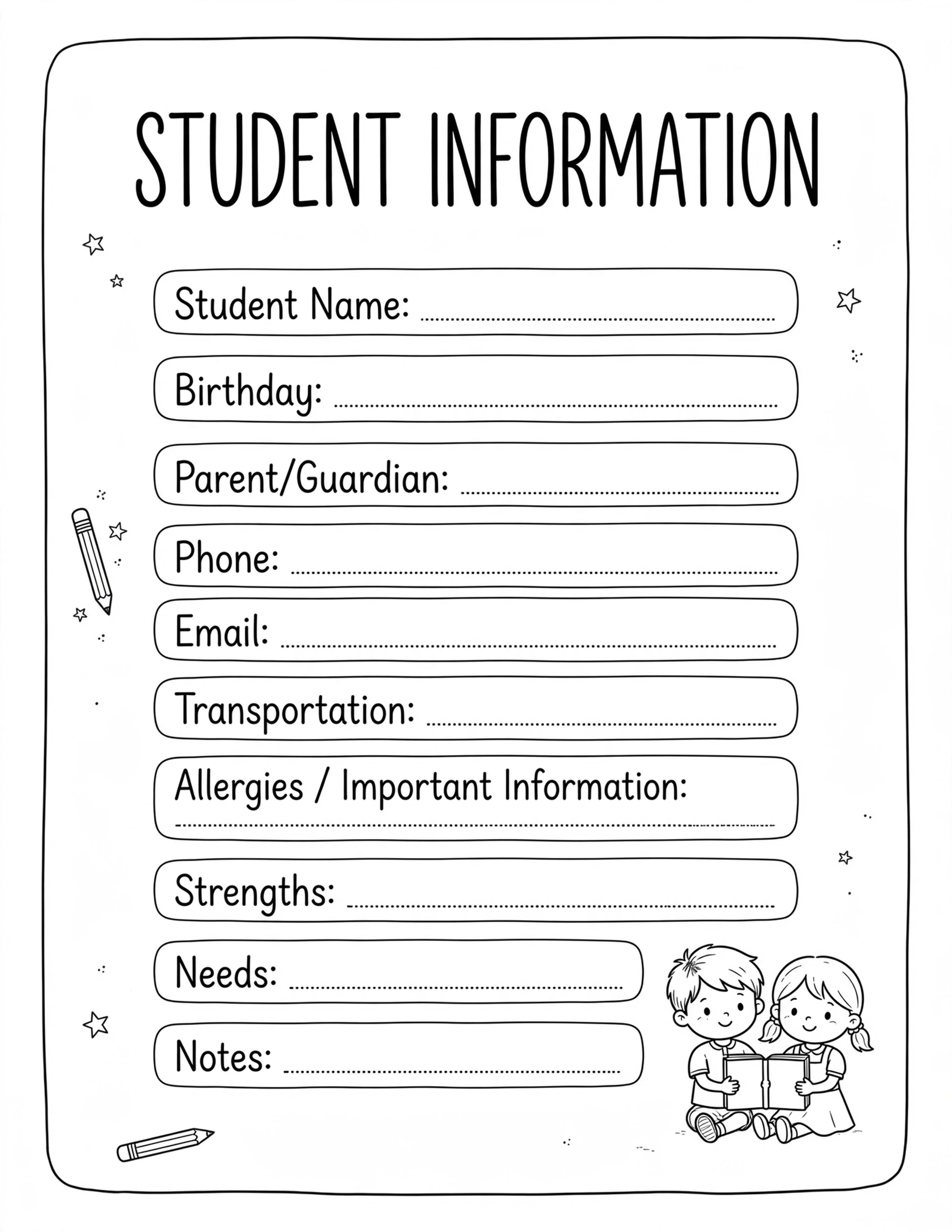 Back To School Planner - WEEKLY SCHEDULE