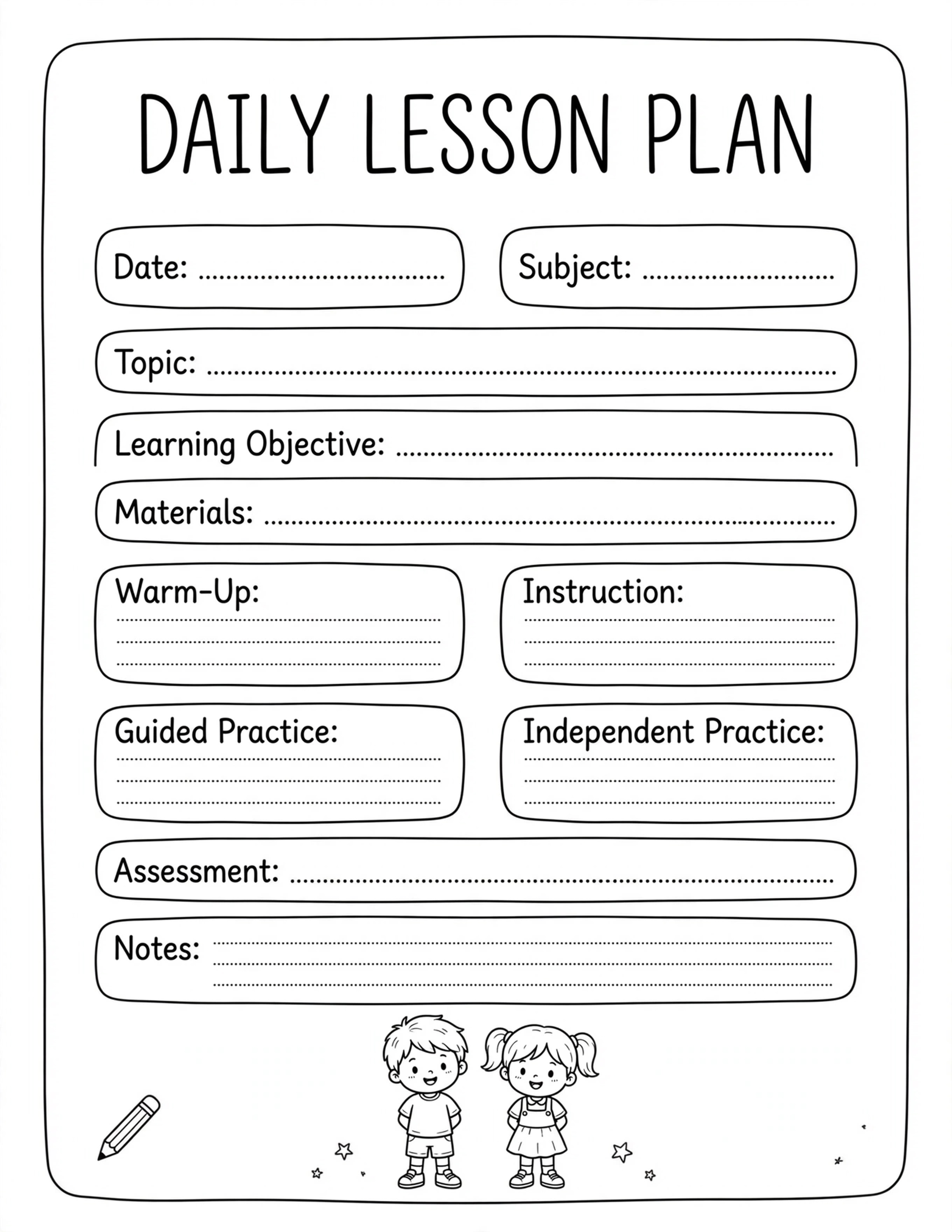 Back To School Planner - DAILY SCHEDULE