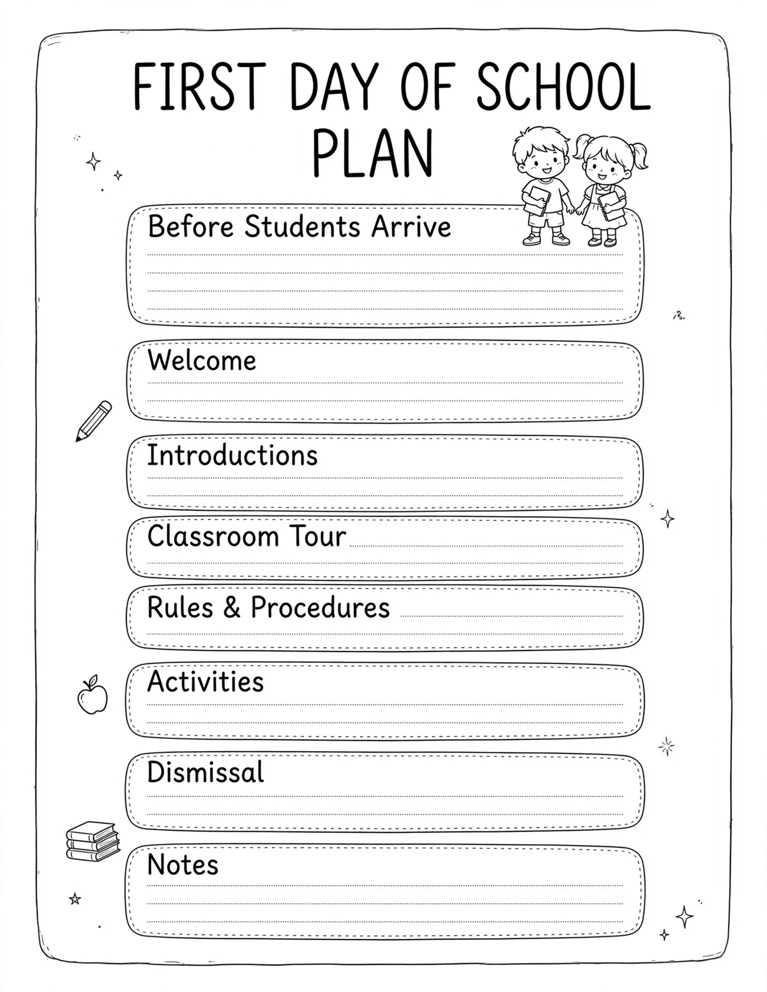 Back To School Planner - DAILY LESSON PLAN