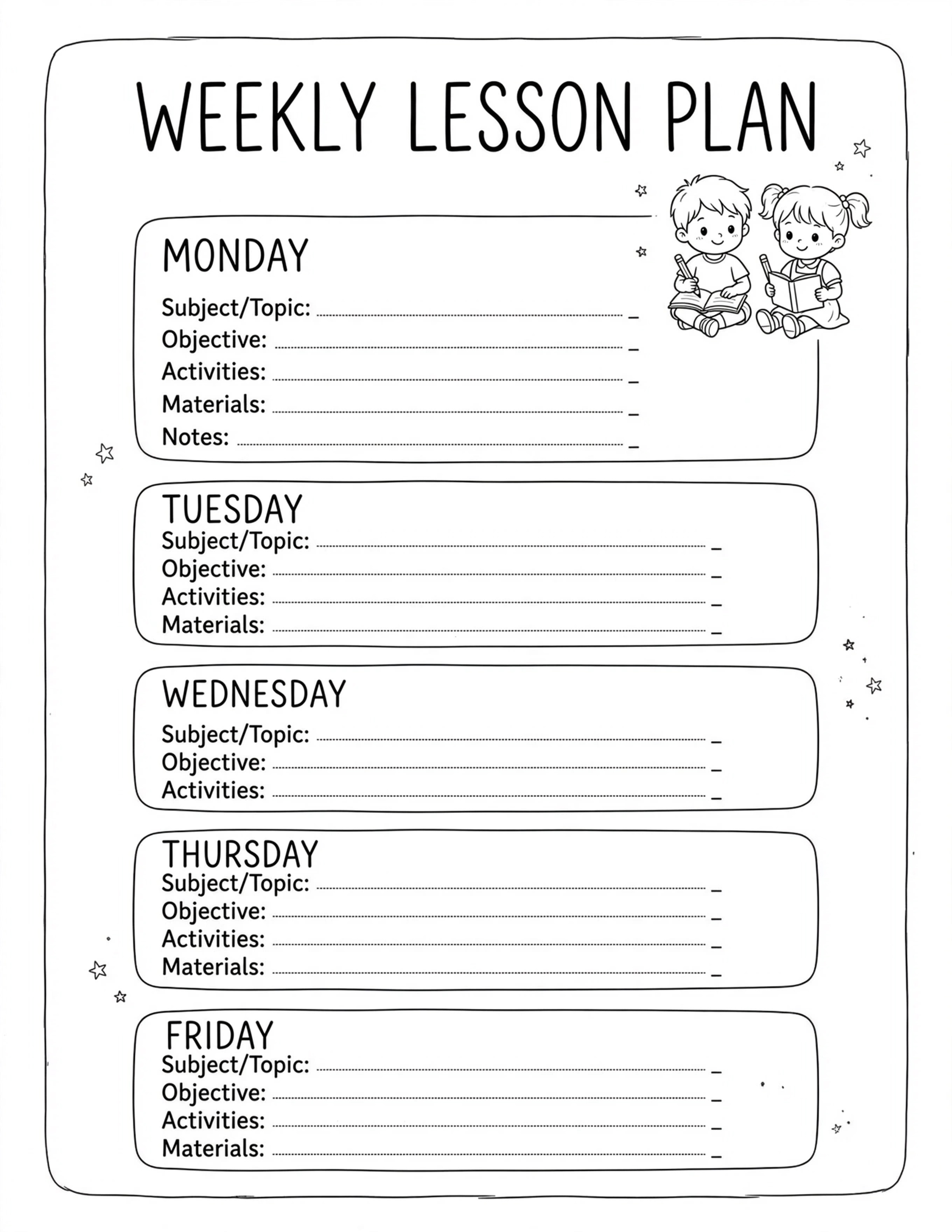 Back To School Planner - FIRST DAY OF SCHOOL PLAN