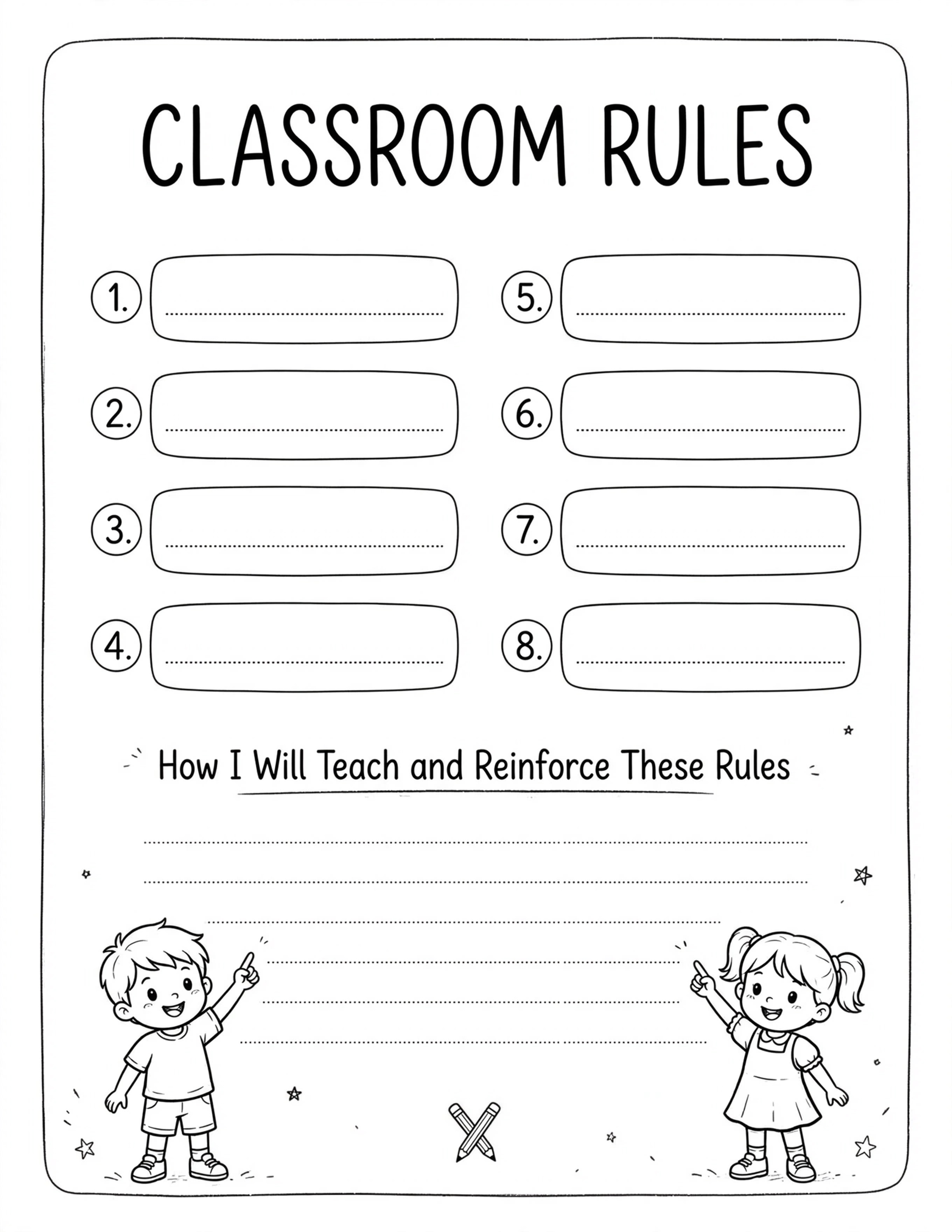 Back To School Planner - CLASSROOM RULES
