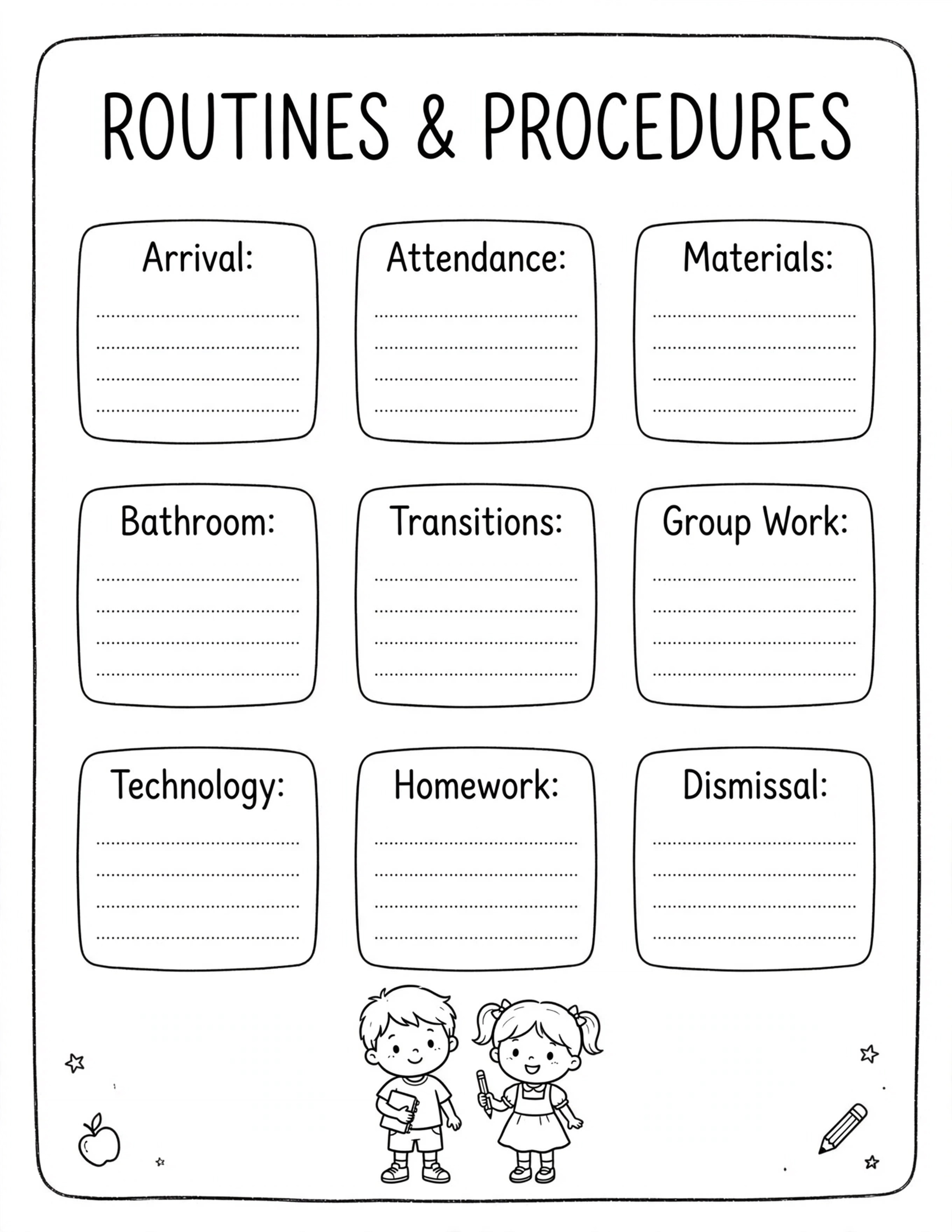 Back To School Planner - ROUTINES & PROCEDURES