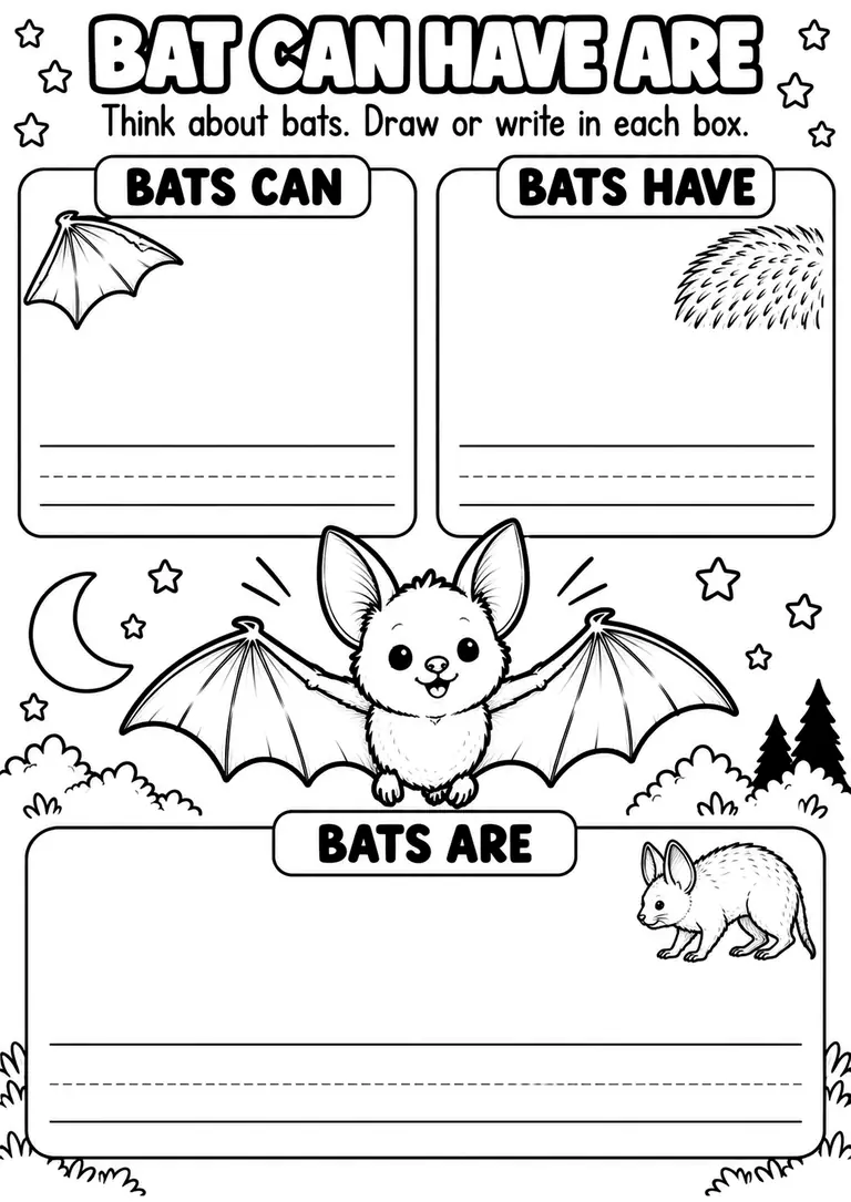 BAT CAN HAVE ARE for Kindergarten, 1st Grade