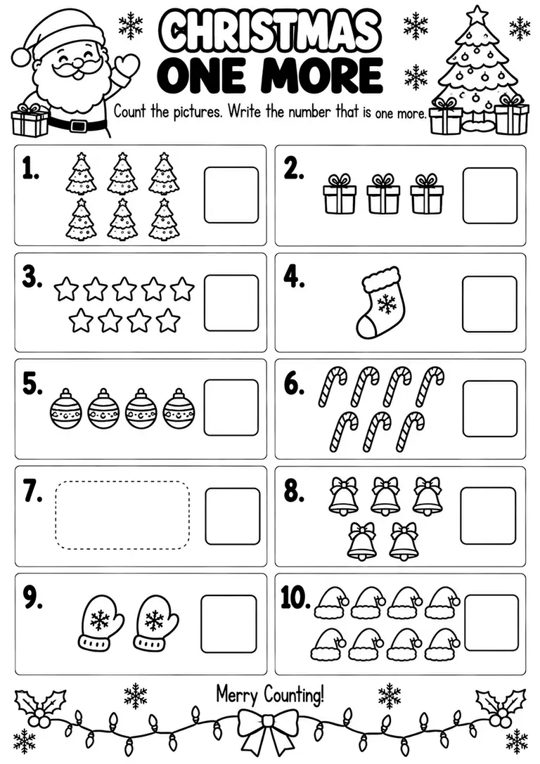 CHRISTMAS ONE MORE for Pre-K, Kindergarten, 1st Grade