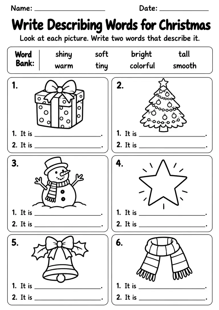 Christmas Writing Worksheets – Free Printable Activities – search iso