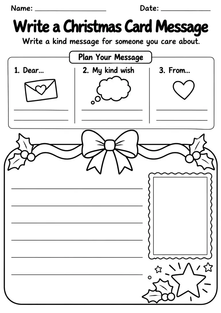 Christmas Writing Worksheets – Free Printable Activities – search iso