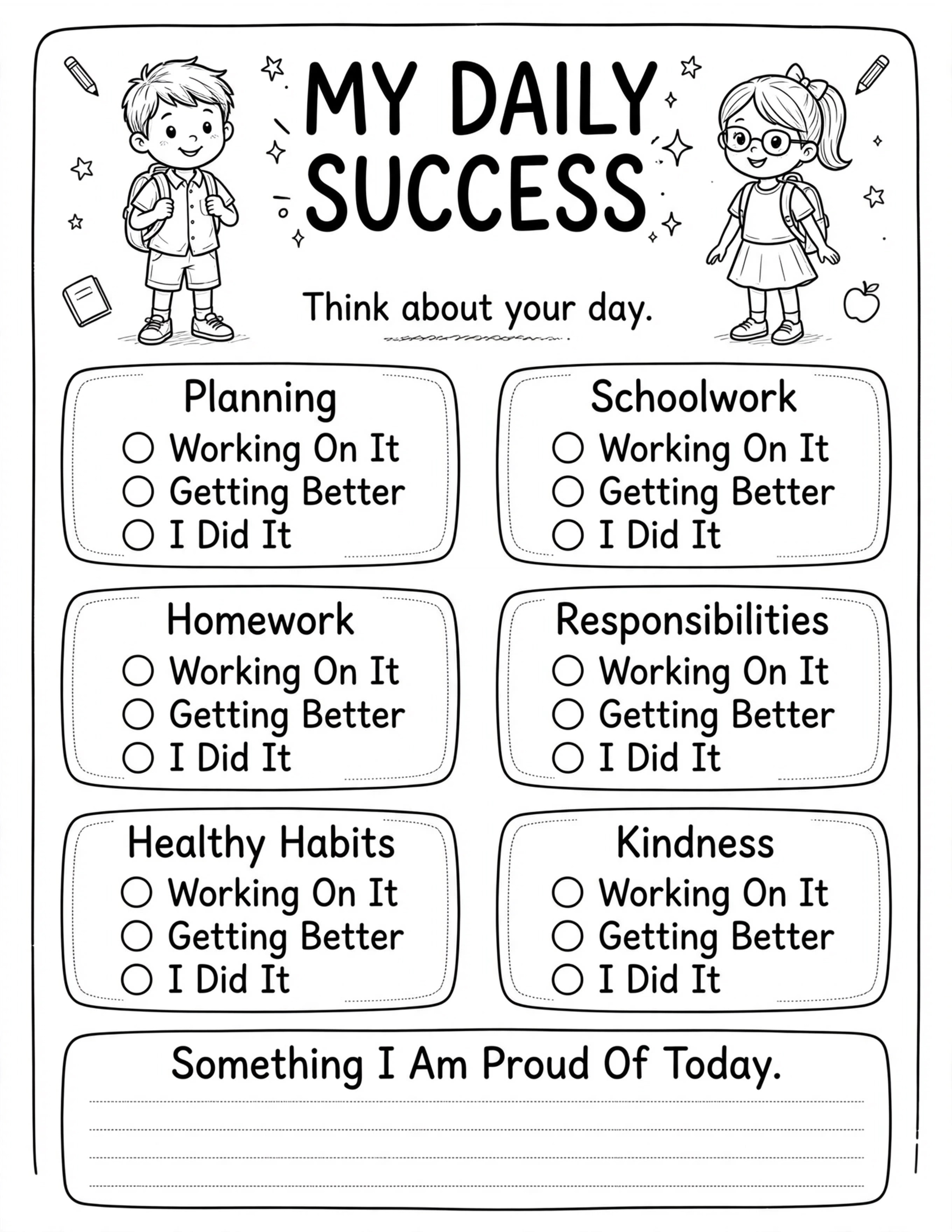Daily Planner For Kids - MY DAILY SUCCESS