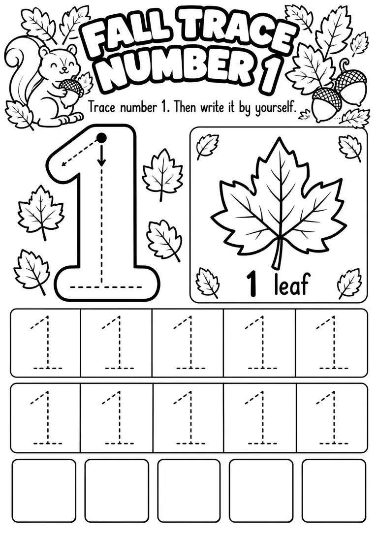 Fall Trace Number 1 for Pre-K, Kindergarten, 1st Grade