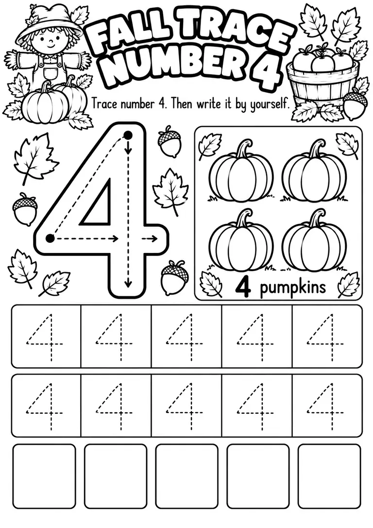 Fall Trace Number 4 for Pre-K, Kindergarten, 1st Grade