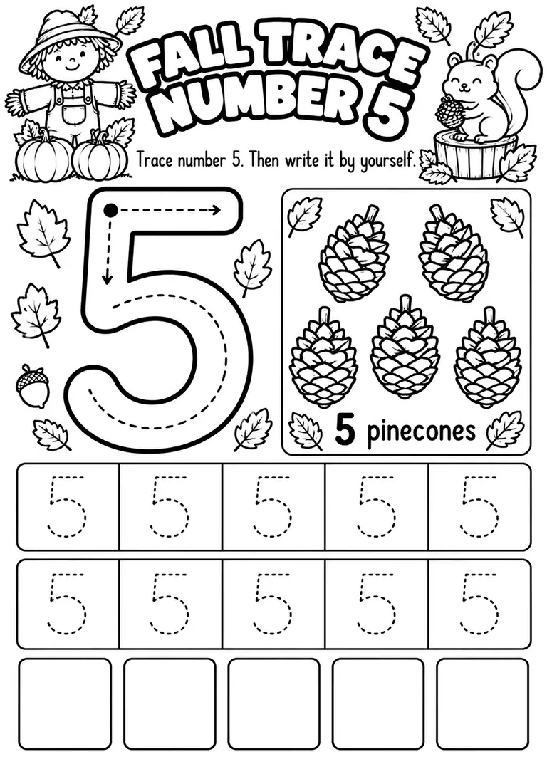 Fall Trace Number 5 for Pre-K, Kindergarten, 1st Grade