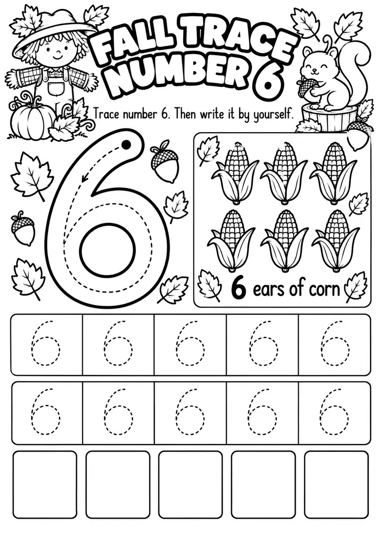 Fall Trace Number 6 for Pre-K, Kindergarten, 1st Grade