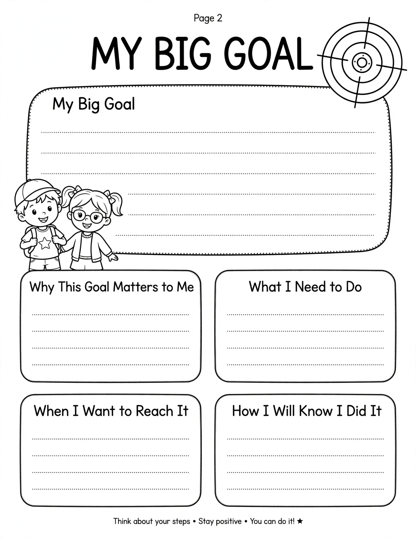 Goal Setting Worksheets For Kids - MY GOALS
