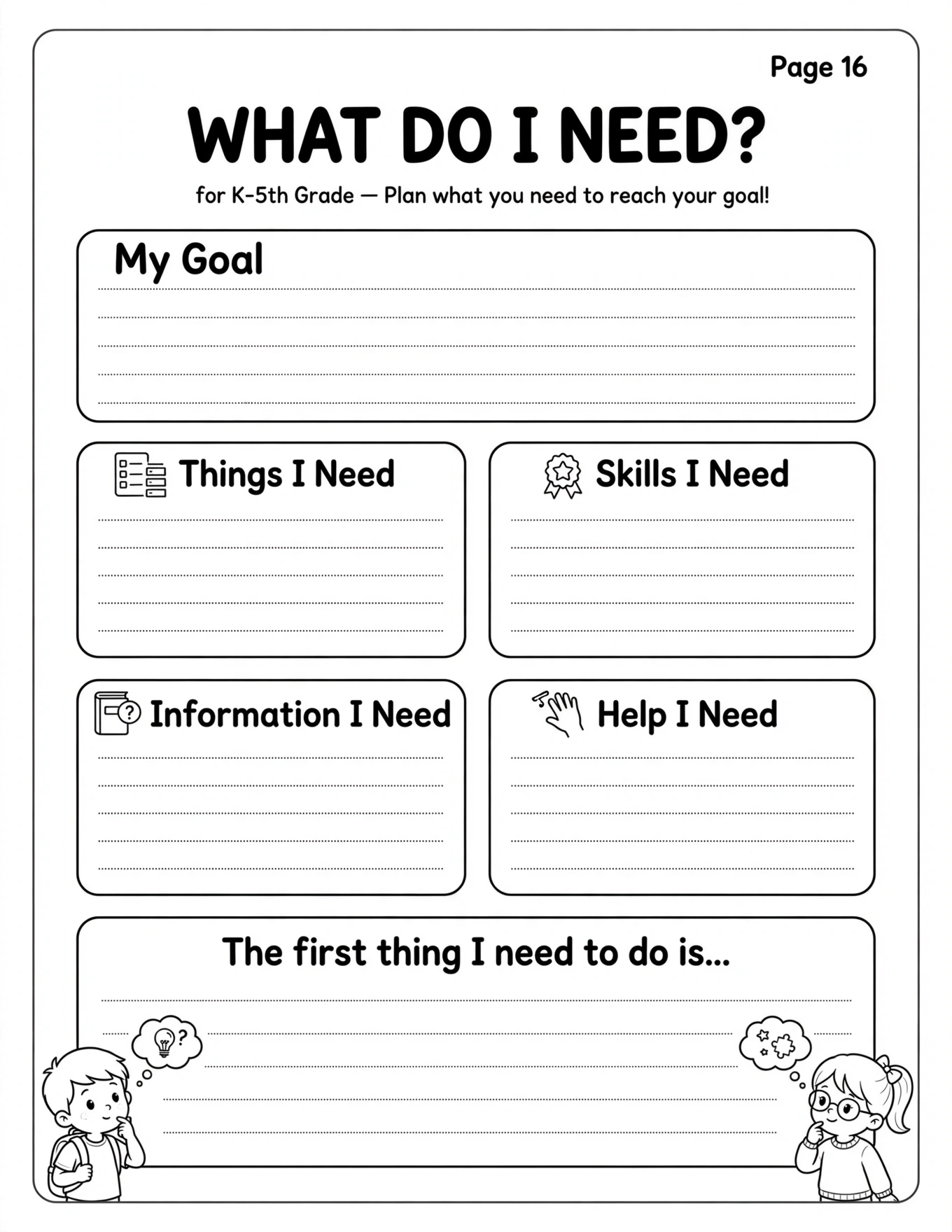 Goal Setting Worksheets For Kids - MY GOAL PLAN