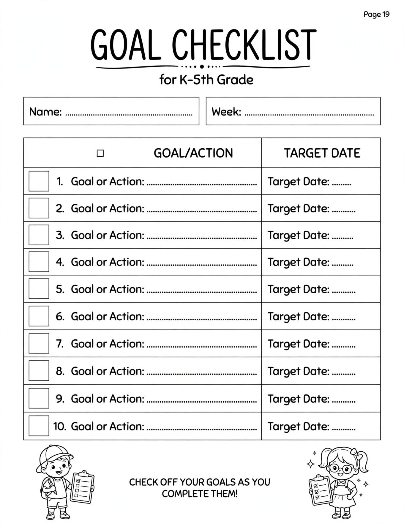 Goal Setting Worksheets For Kids - SET A SMART GOAL