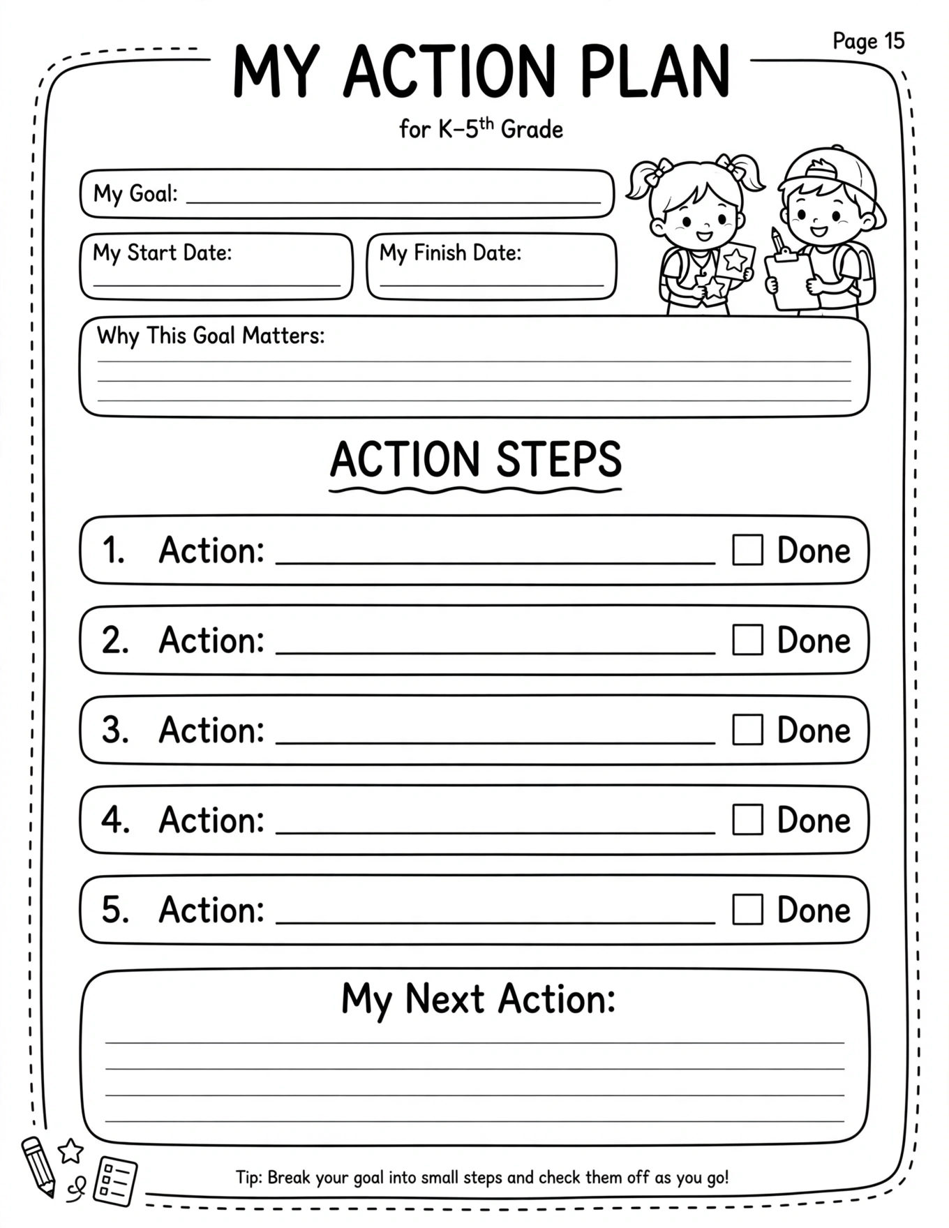 Goal Setting Worksheets For Kids - GOAL SETTING STEPS