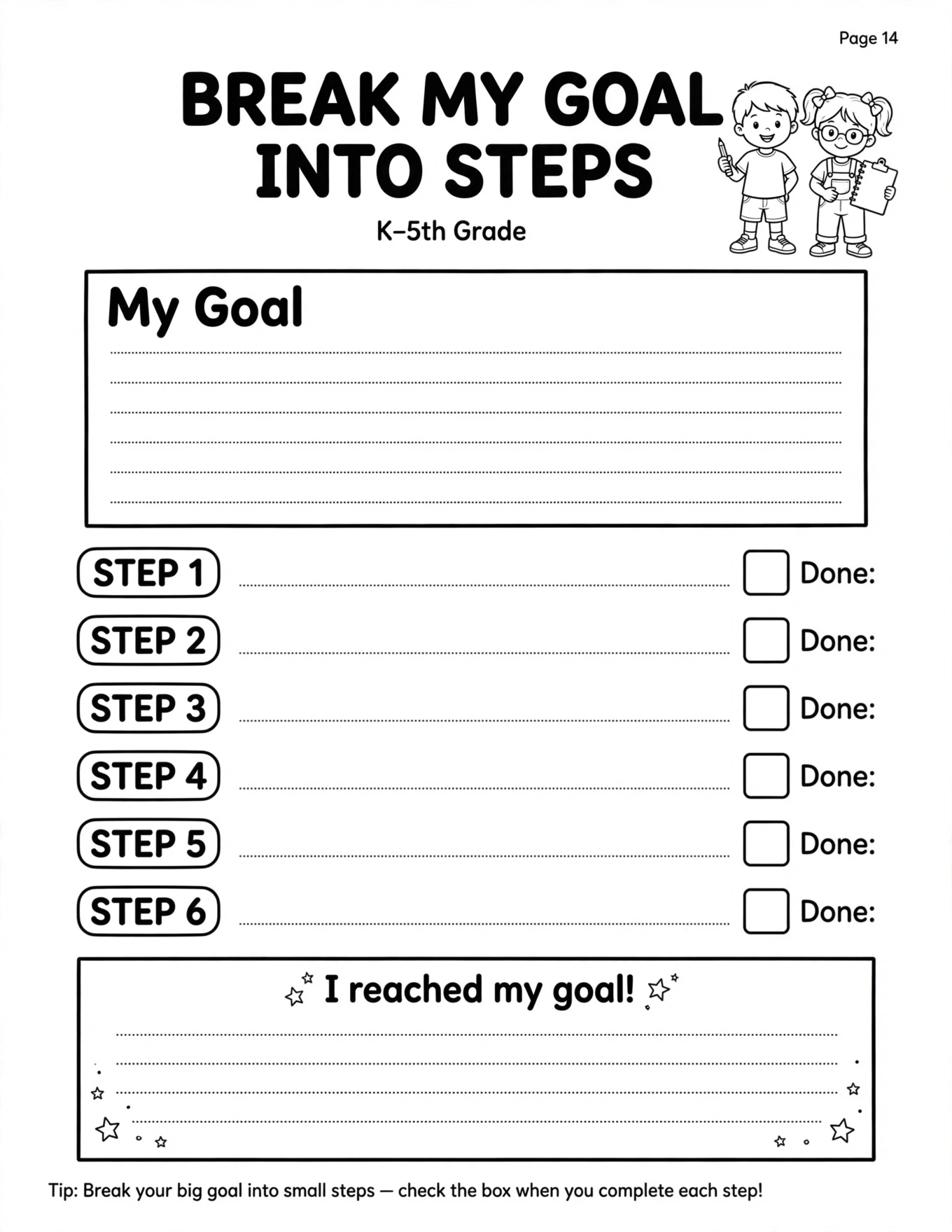 Goal Setting Worksheets For Kids - GOAL PRIORITIES