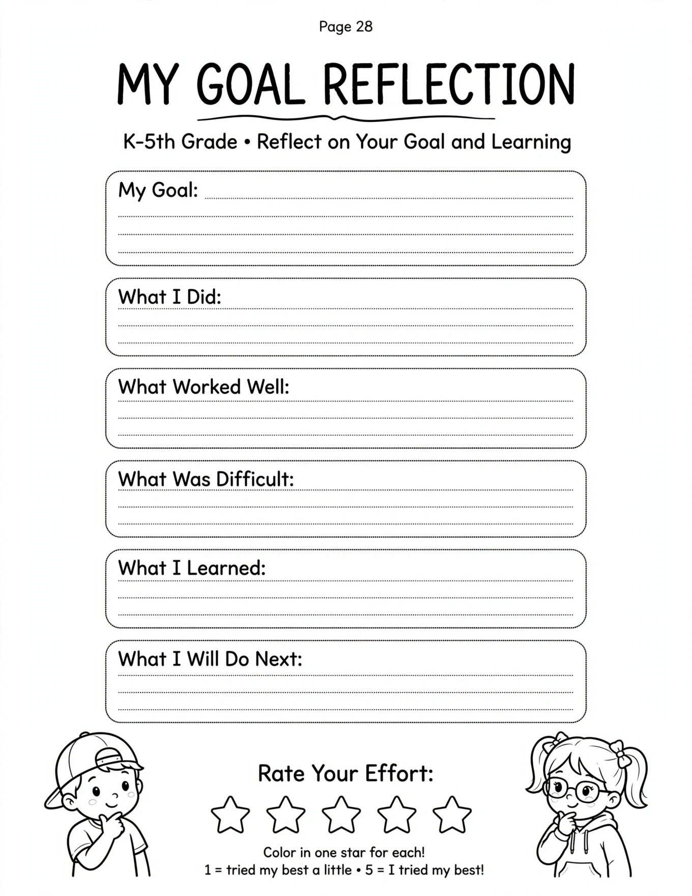 Goal Setting Worksheets For Kids - 30-DAY GOAL TRACKER