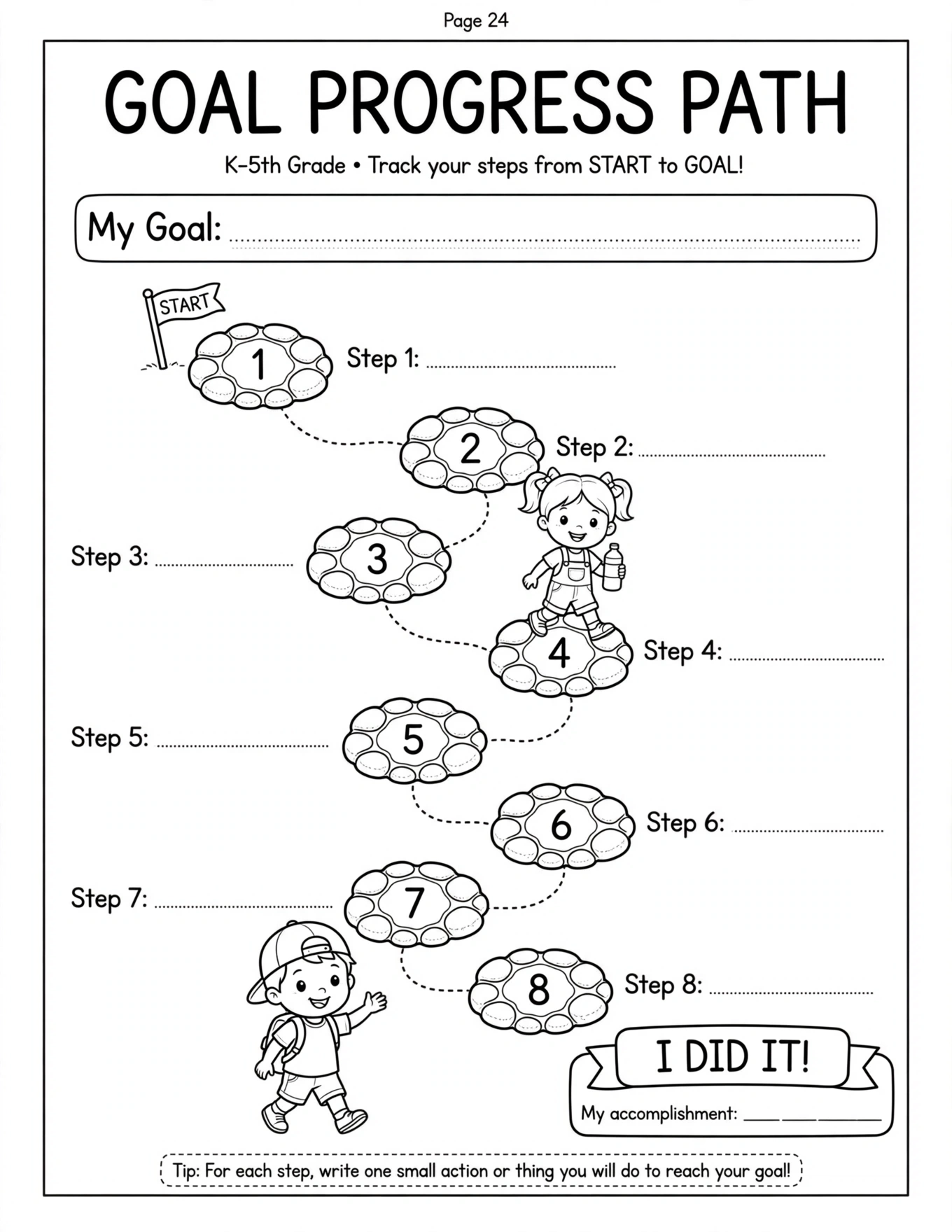 Goal Setting Worksheets For Kids - PROBLEM & SOLUTION