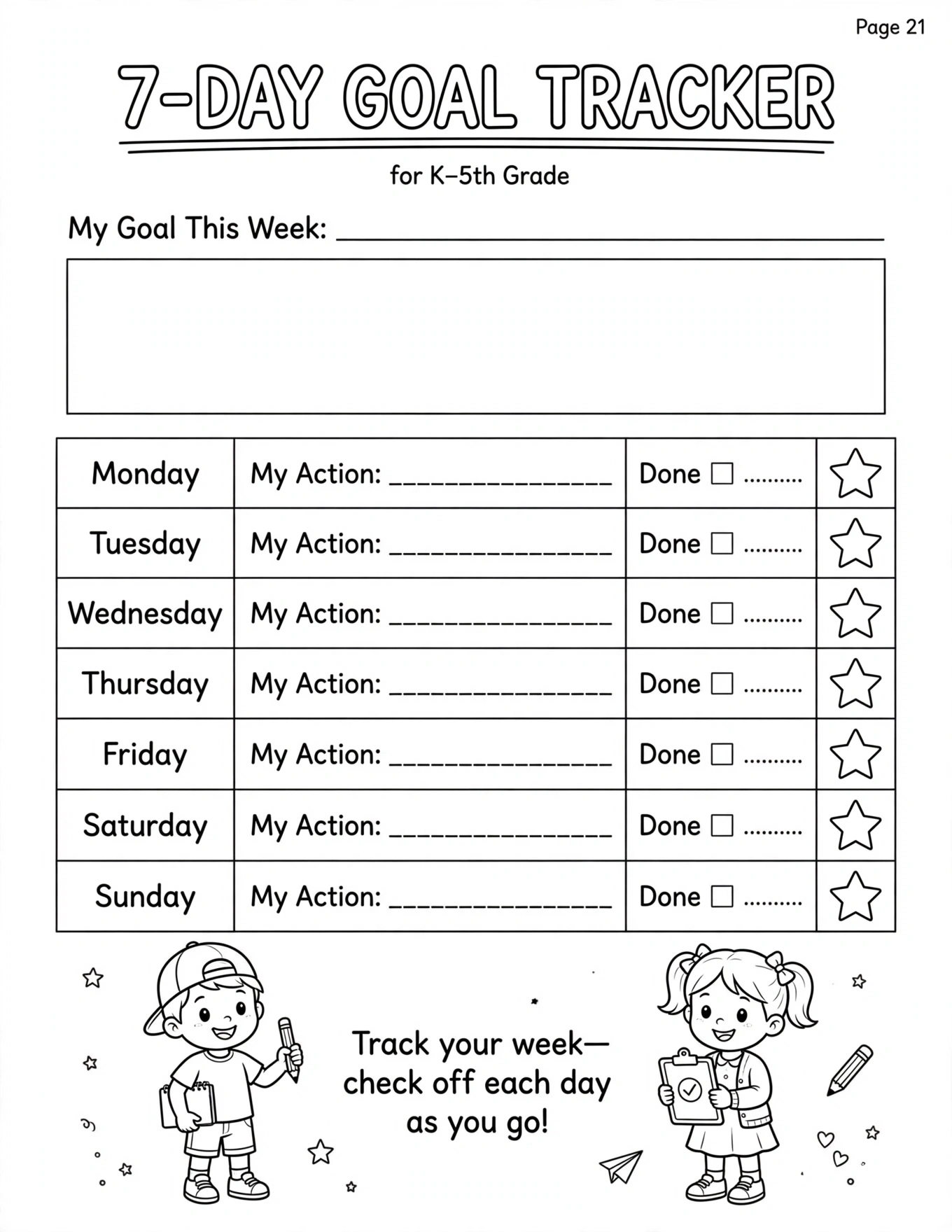 Goal Setting Worksheets For Kids - HOW DID I DO?
