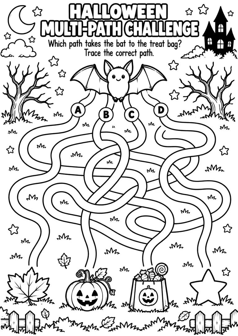Halloween Multi-Path Challenge for Pre-K, Kindergarten, 1st Grade