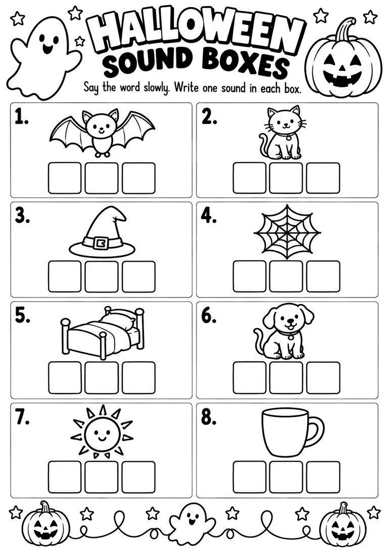 Halloween Sound Boxes for Kindergarten, 1st Grade