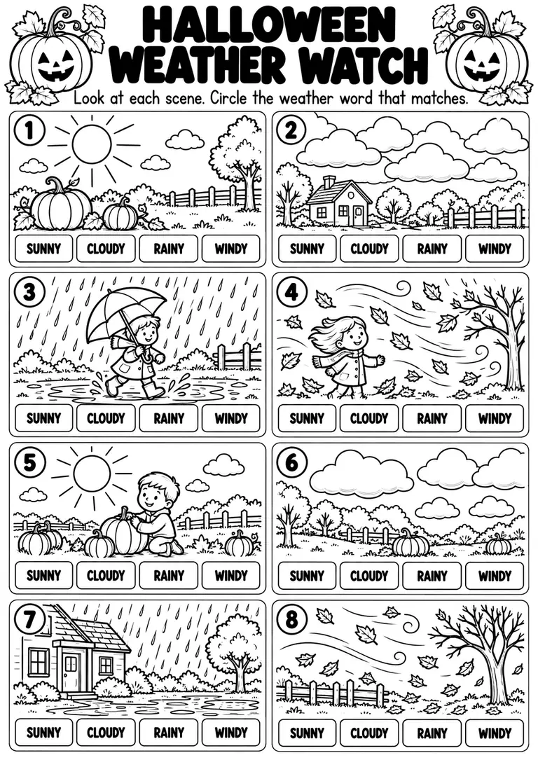HALLOWEEN WEATHER WATCH for Kindergarten, 1st Grade