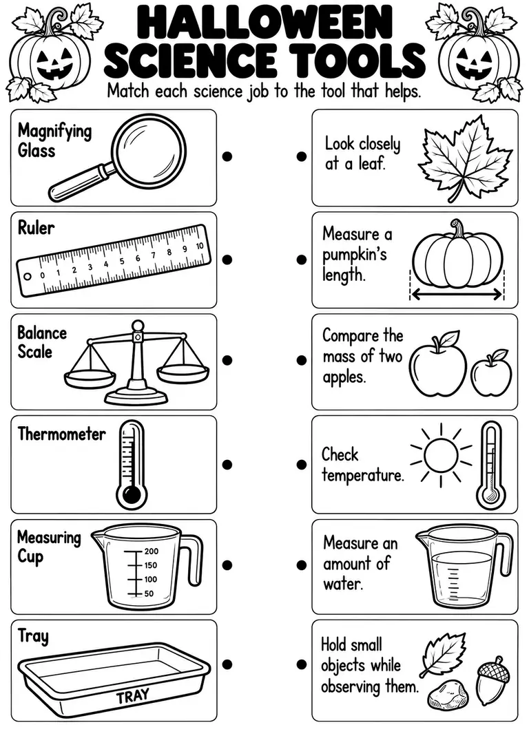 HALLOWEEN SCIENCE TOOLS for Kindergarten, 1st Grade