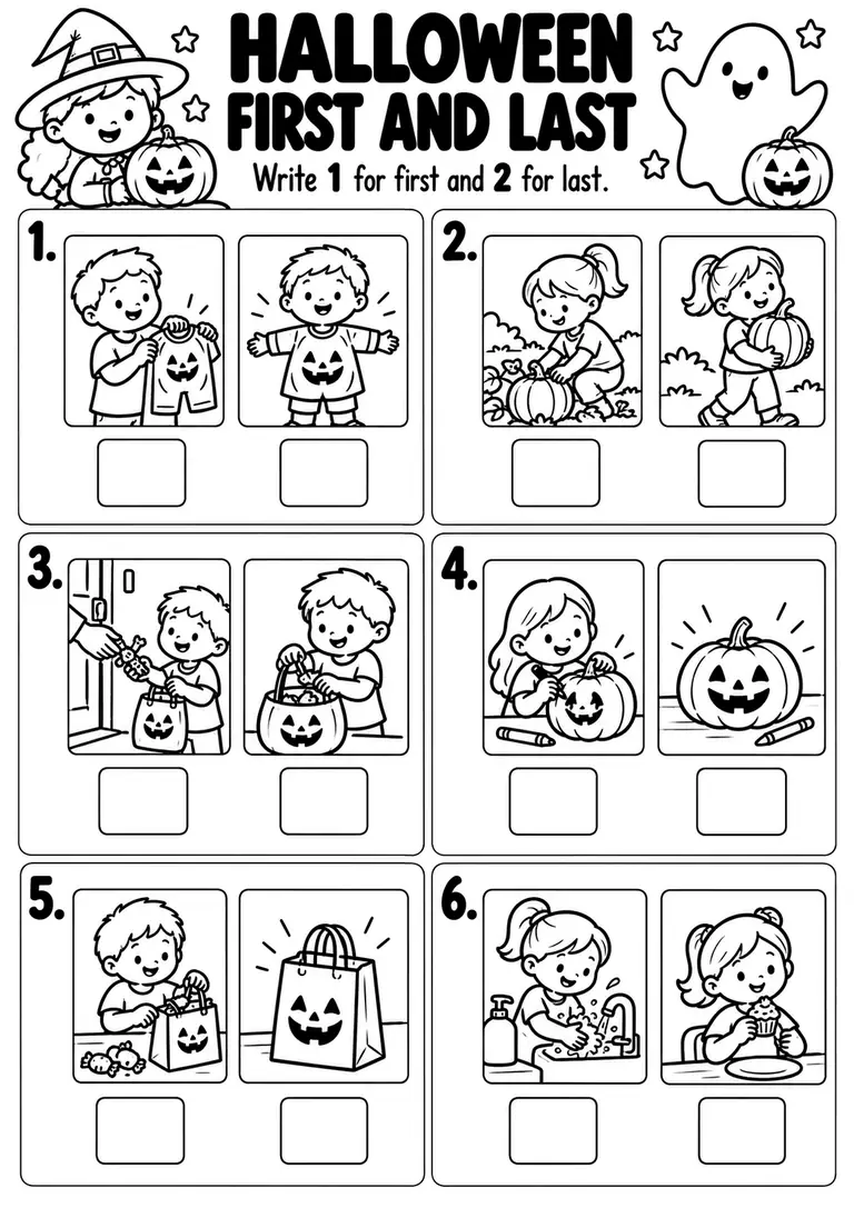 Halloween First and Last for Kindergarten, 1st Grade