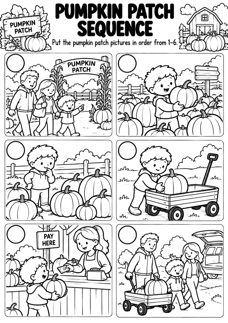 Pumpkin Patch Sequence for Kindergarten, 1st Grade