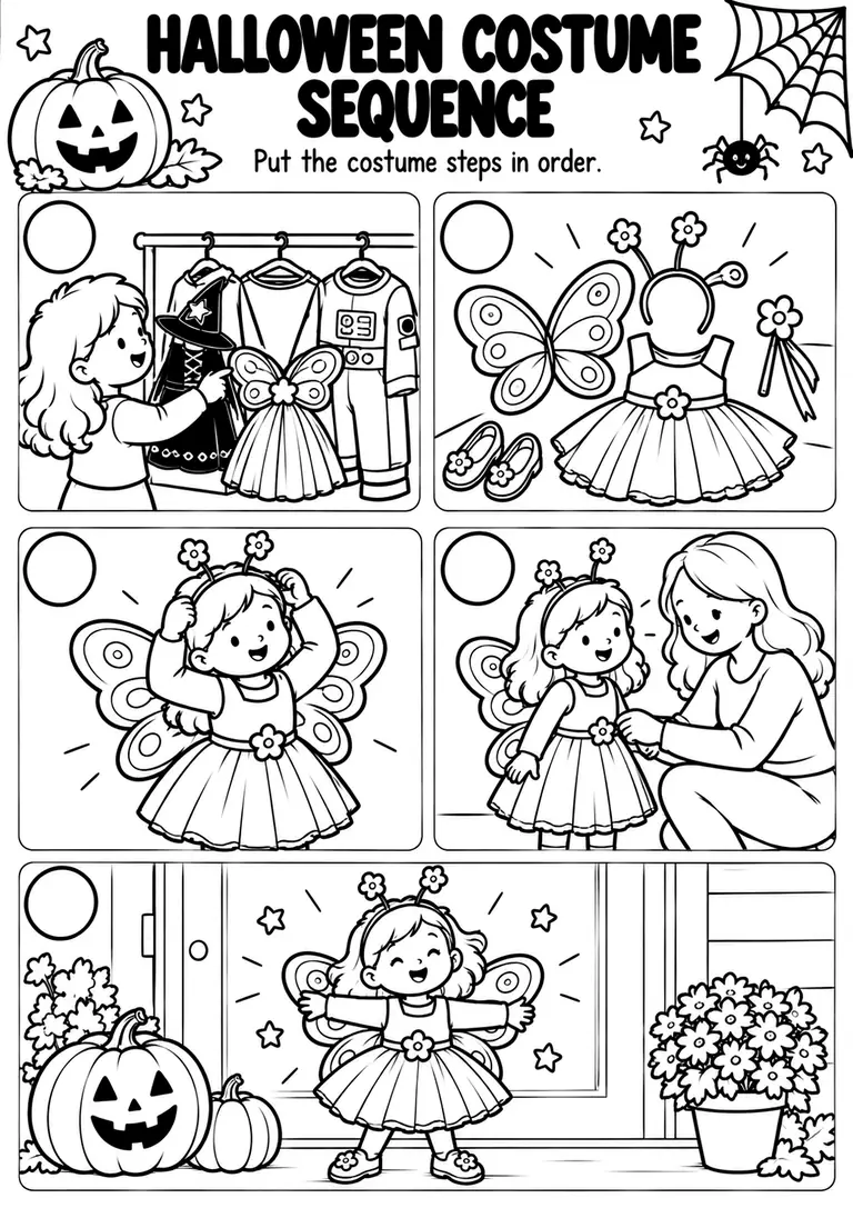 Halloween Costume Sequence for Kindergarten, 1st Grade