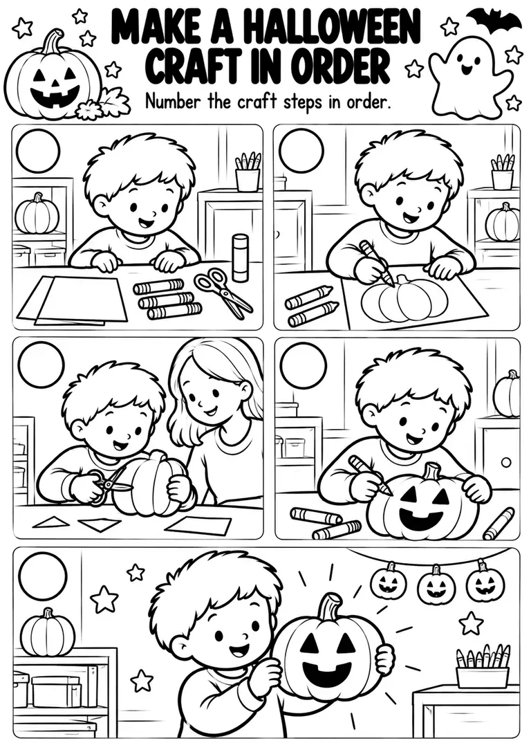 Make a Halloween Craft in Order for Kindergarten, 1st Grade