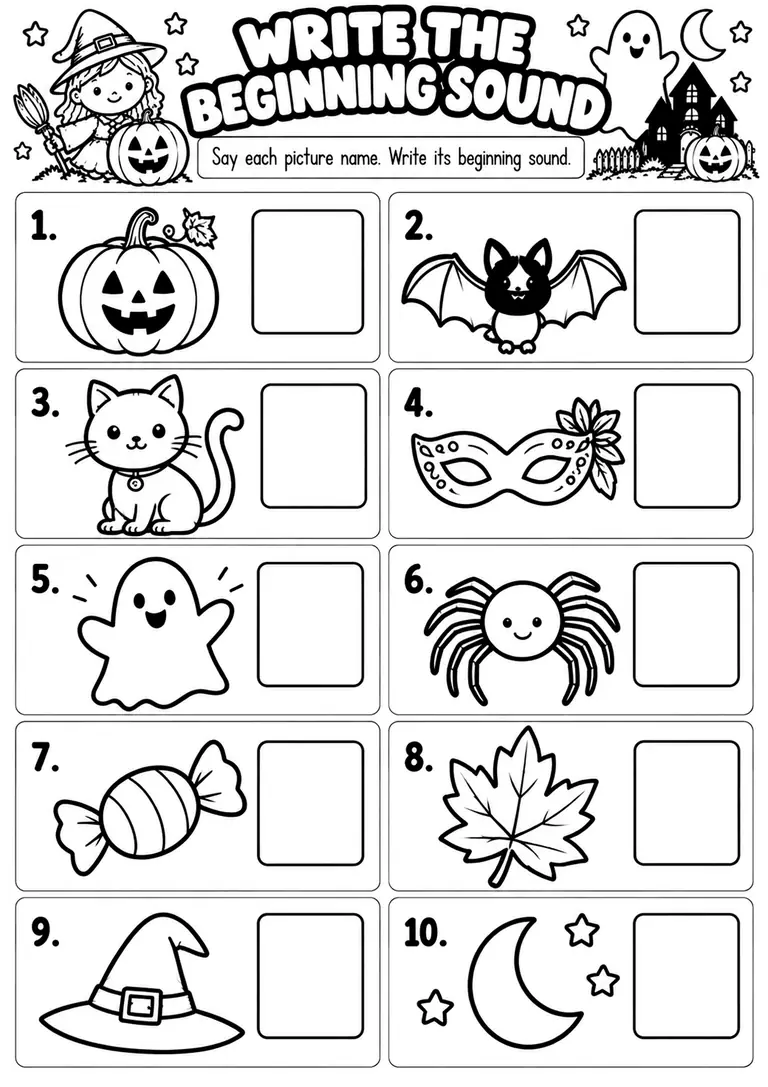WRITE THE BEGINNING SOUND for Kindergarten, 1st Grade