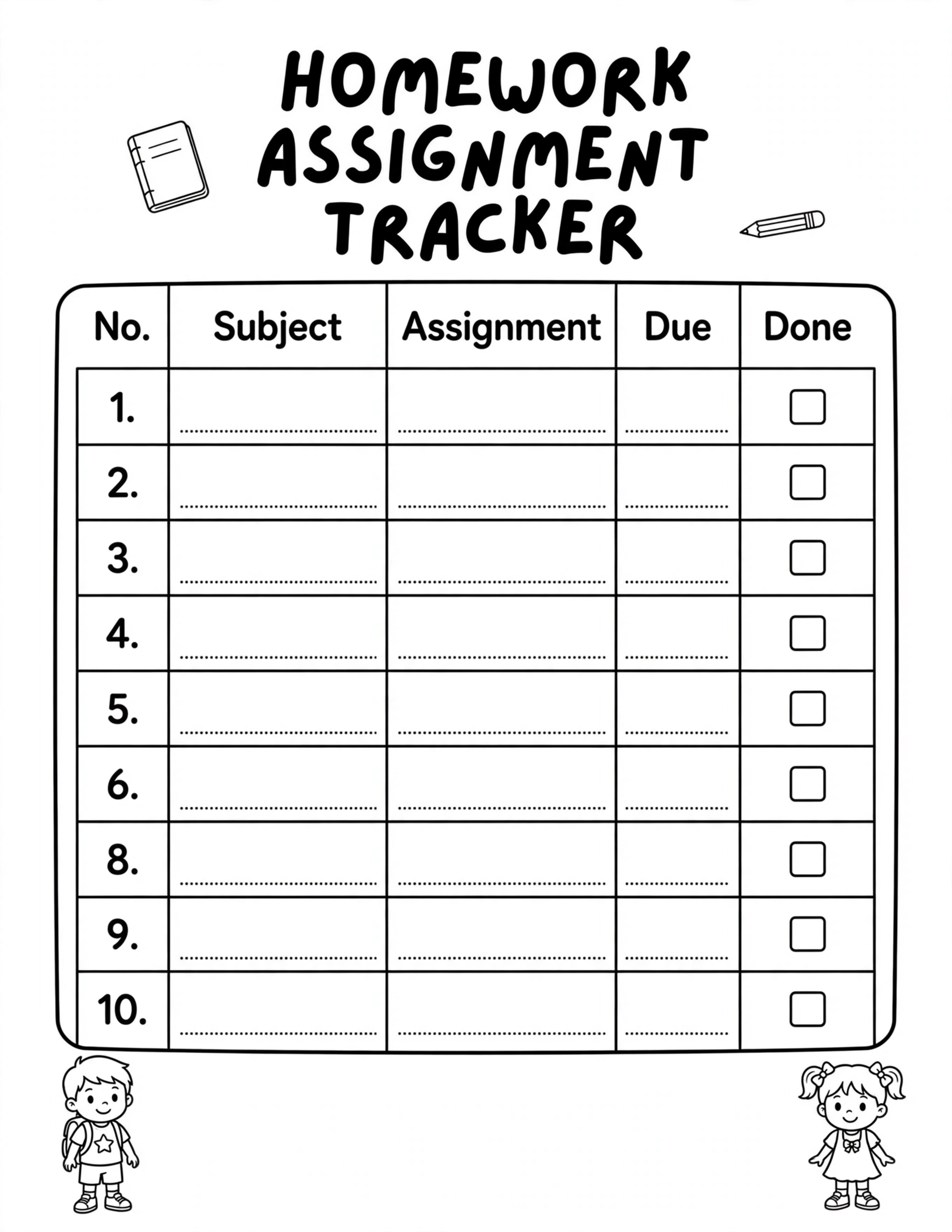 Homework Planner For Kids - HOMEWORK FIRST, THEN FUN