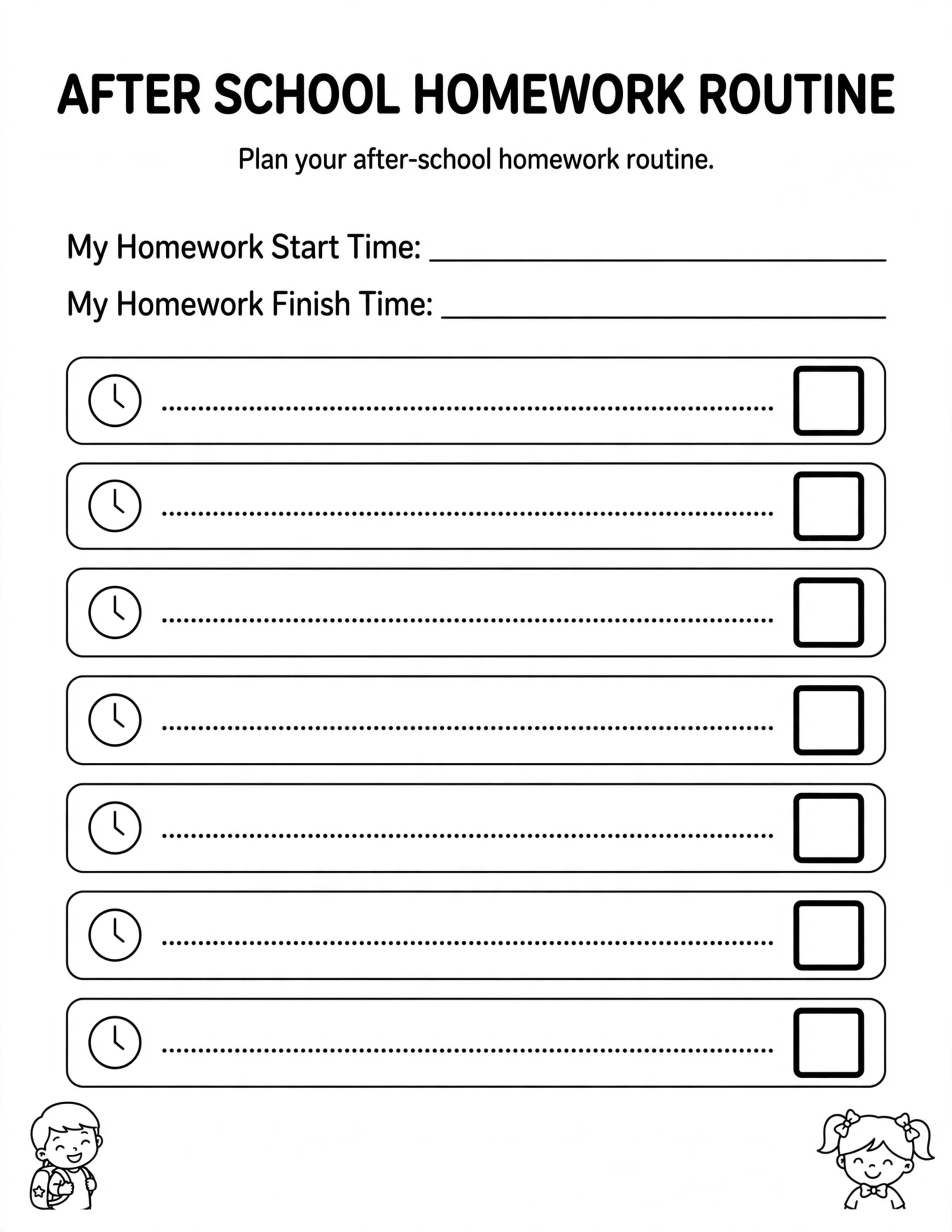 Homework Planner For Kids - HOMEWORK DUE DATES