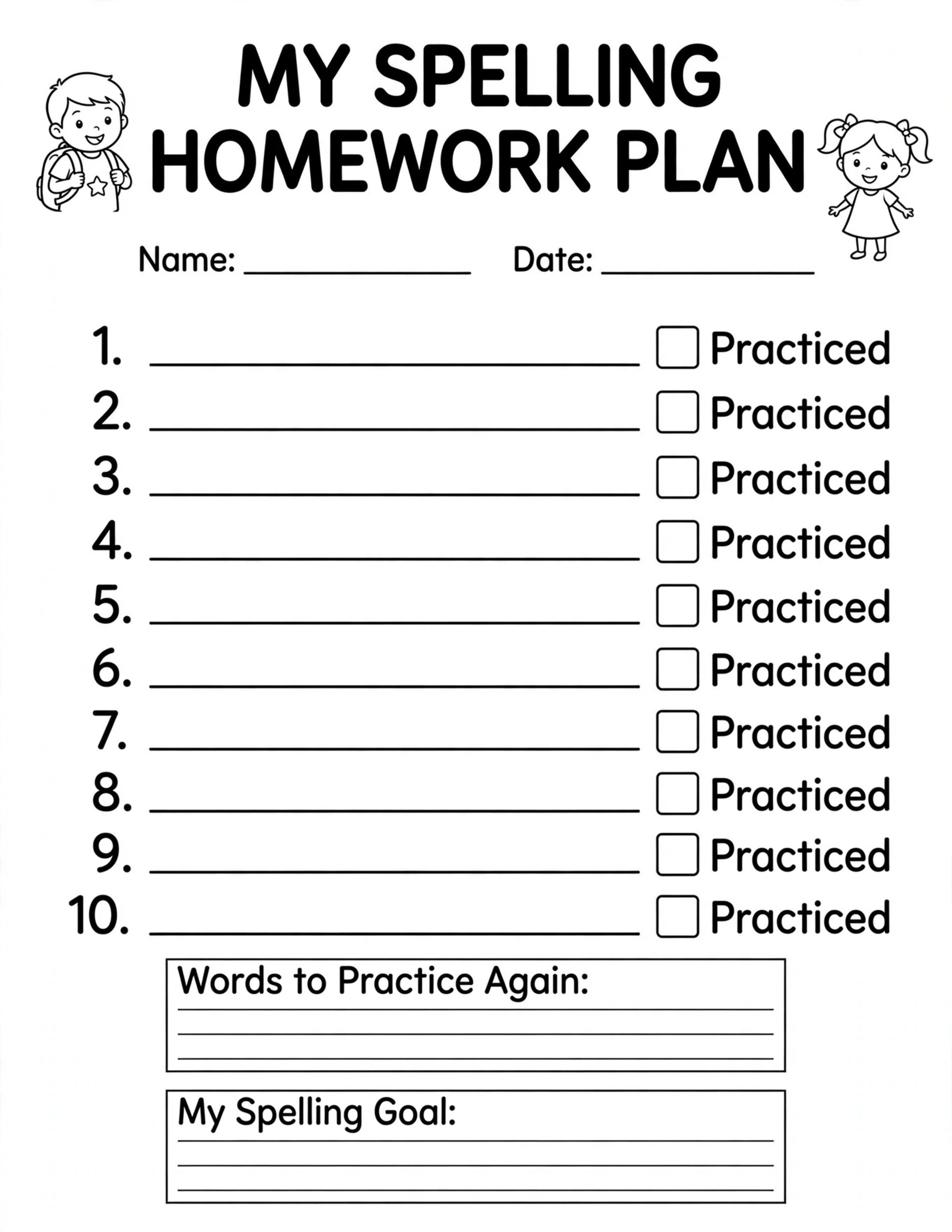 Homework Planner For Kids - READY FOR TOMORROW