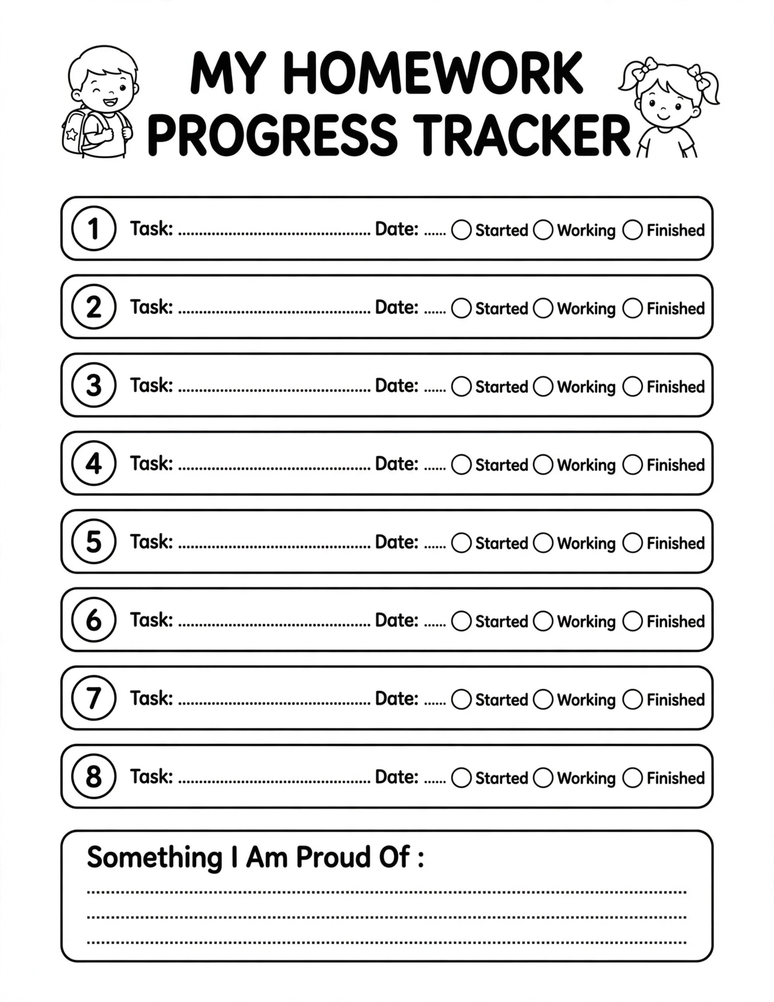 Homework Planner For Kids - HOMEWORK REWARD CHART