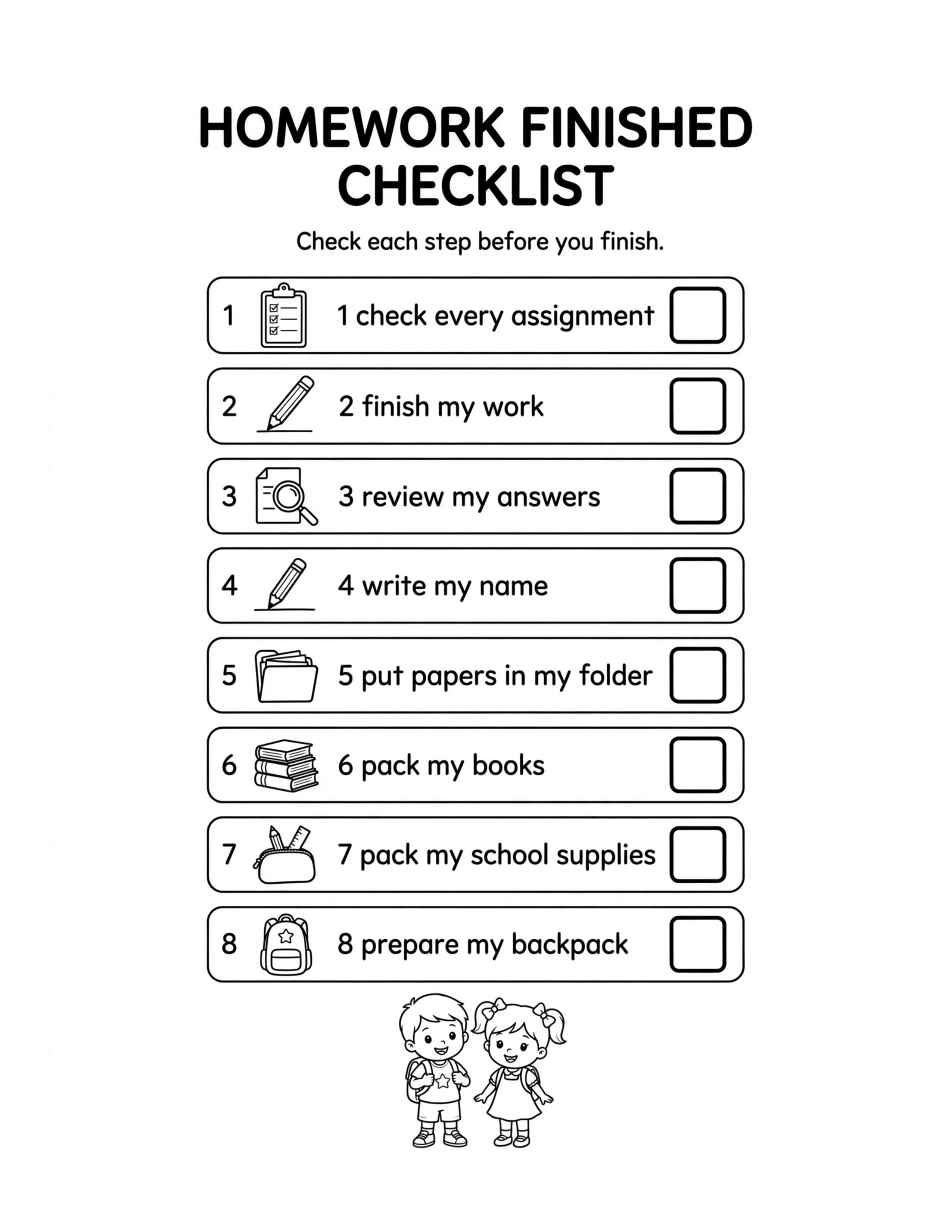 Homework Planner For Kids - HOMEWORK AND SCREEN TIME
