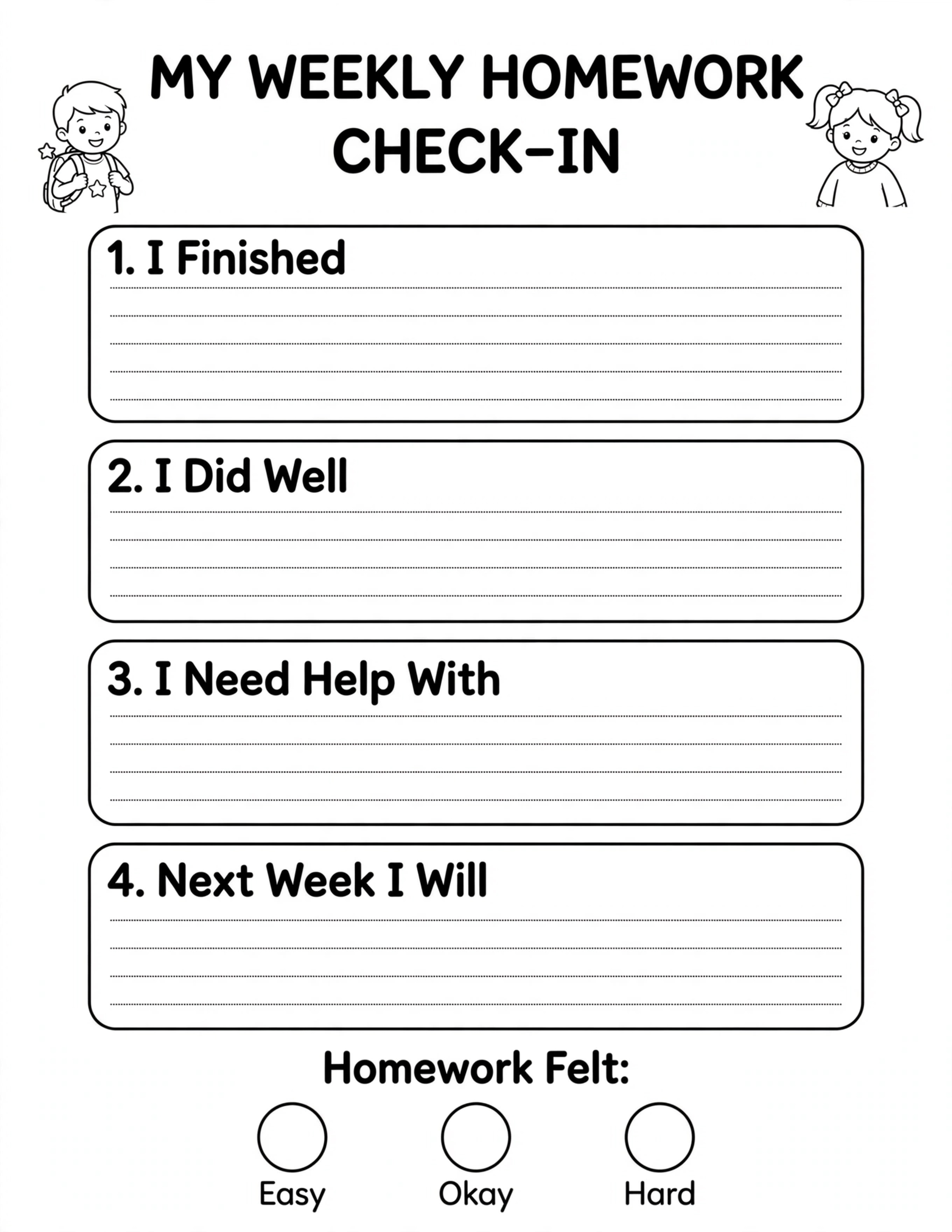 Homework Planner For Kids - HOMEWORK COMMUNICATION LOG