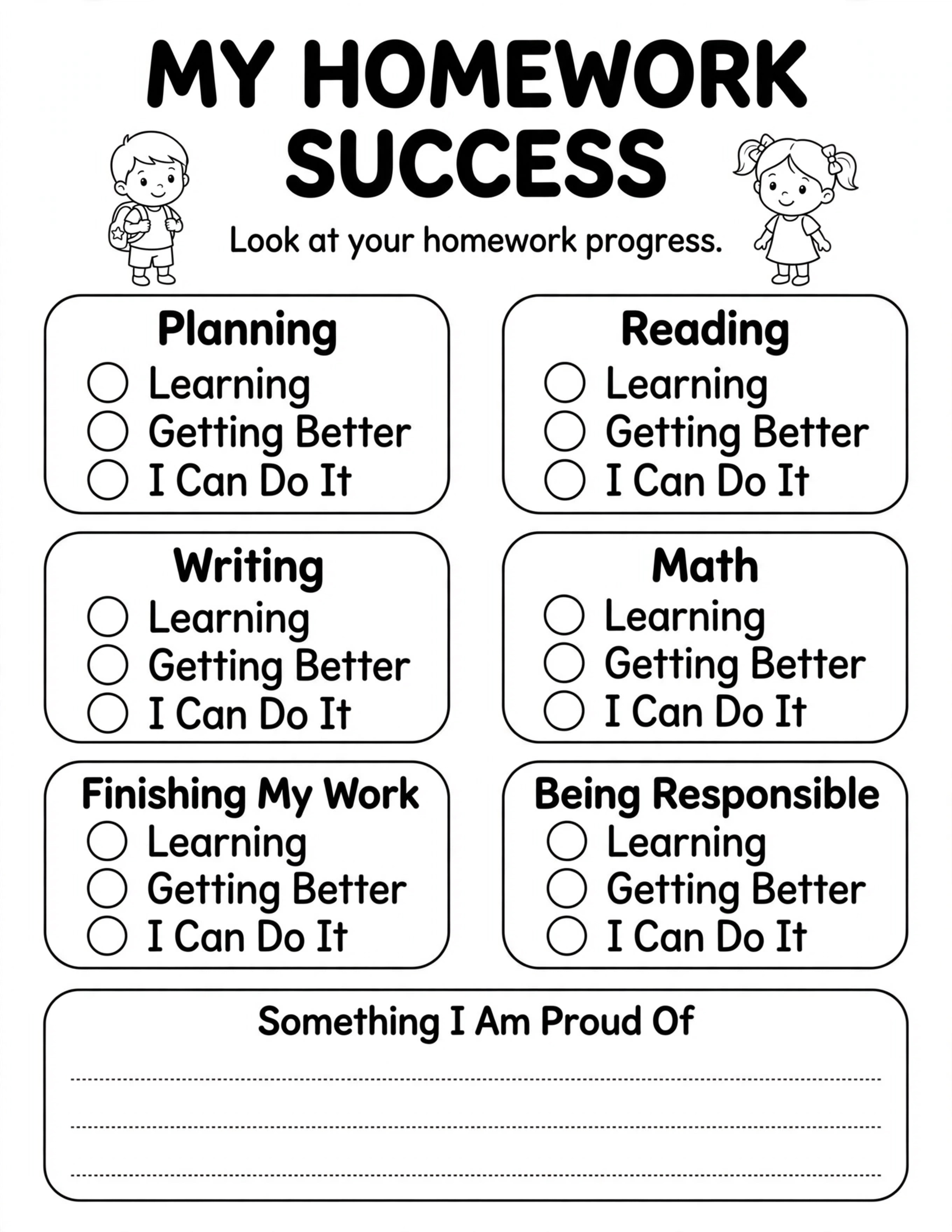 Homework Planner For Kids - HOMEWORK PLANNER CHECK-UP