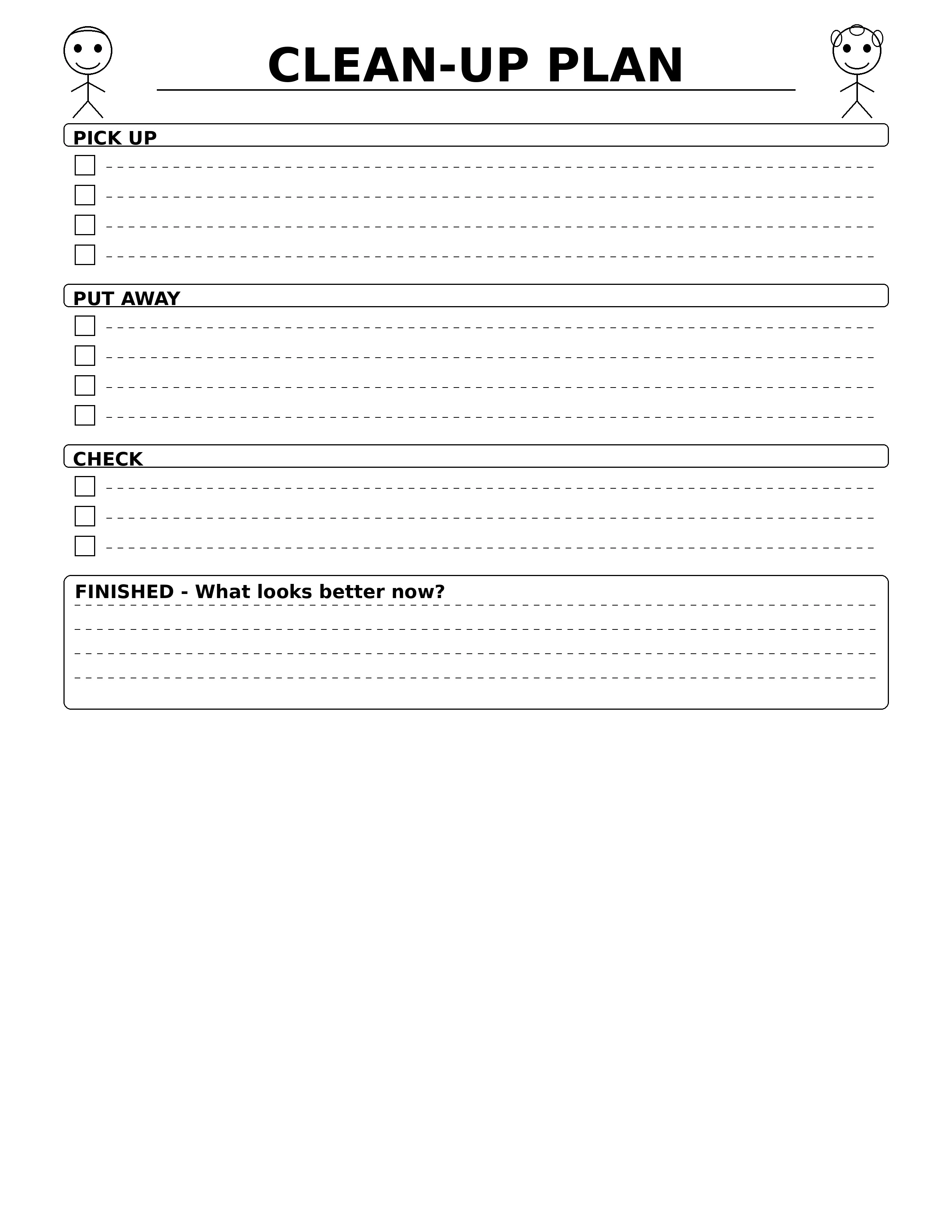 Kids Chore Planner - CLEAN-UP PLAN
